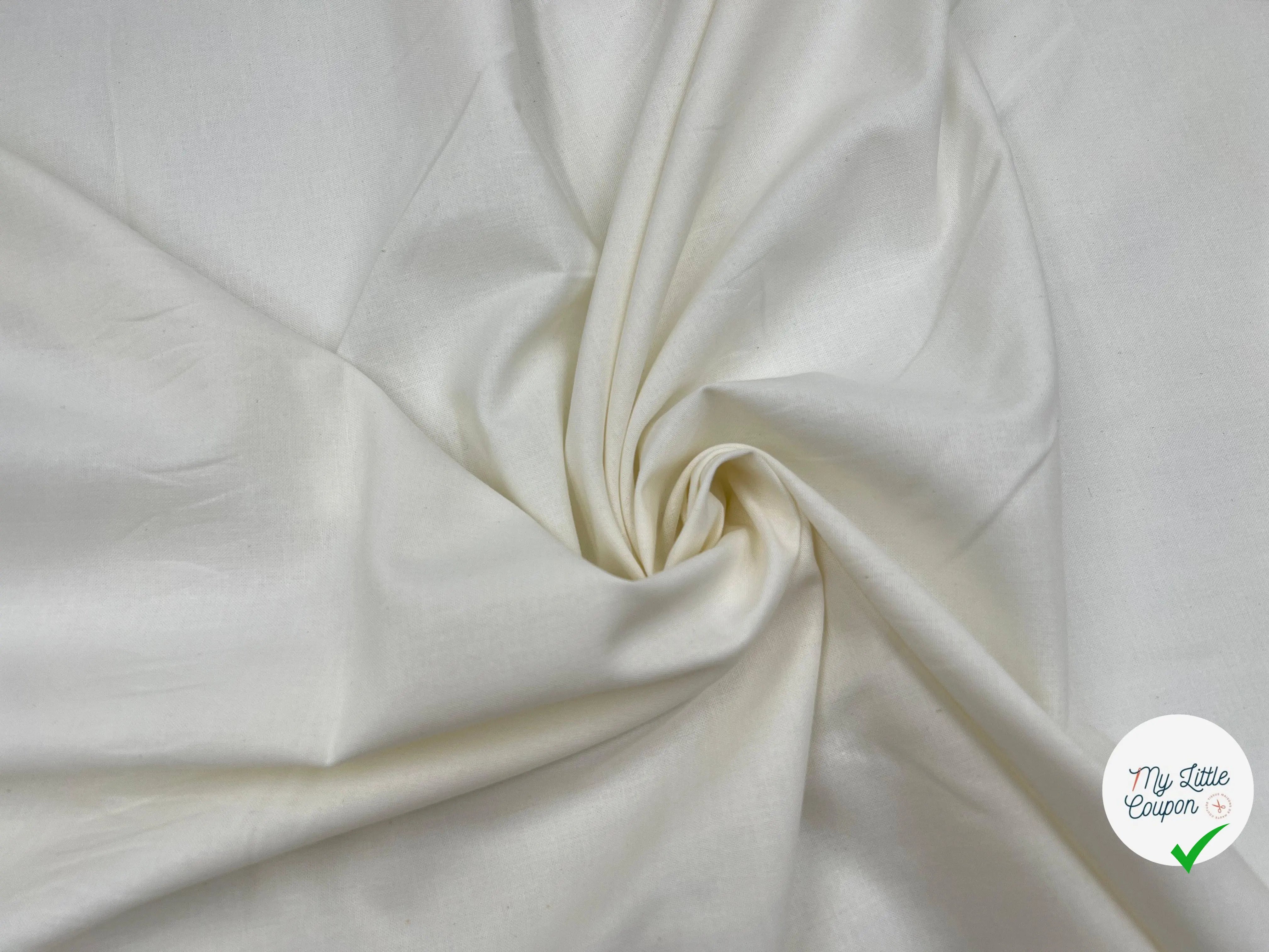COTONNADE UNIE BLANC CASSÉ - My Little Coupon - tissu - coudre