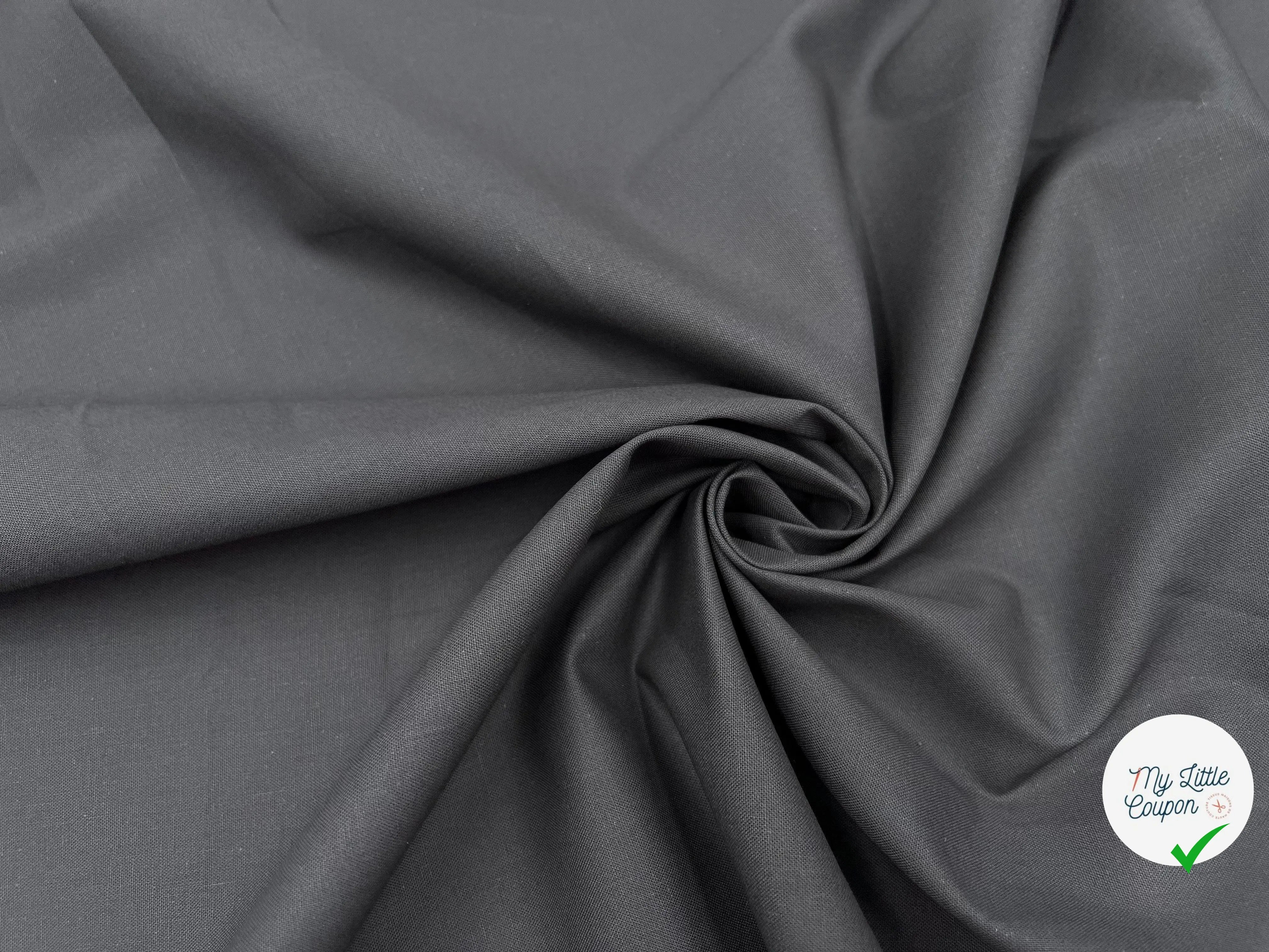 COTONNADE UNIE NOIR CHARBON - My Little Coupon - tissu - coudre