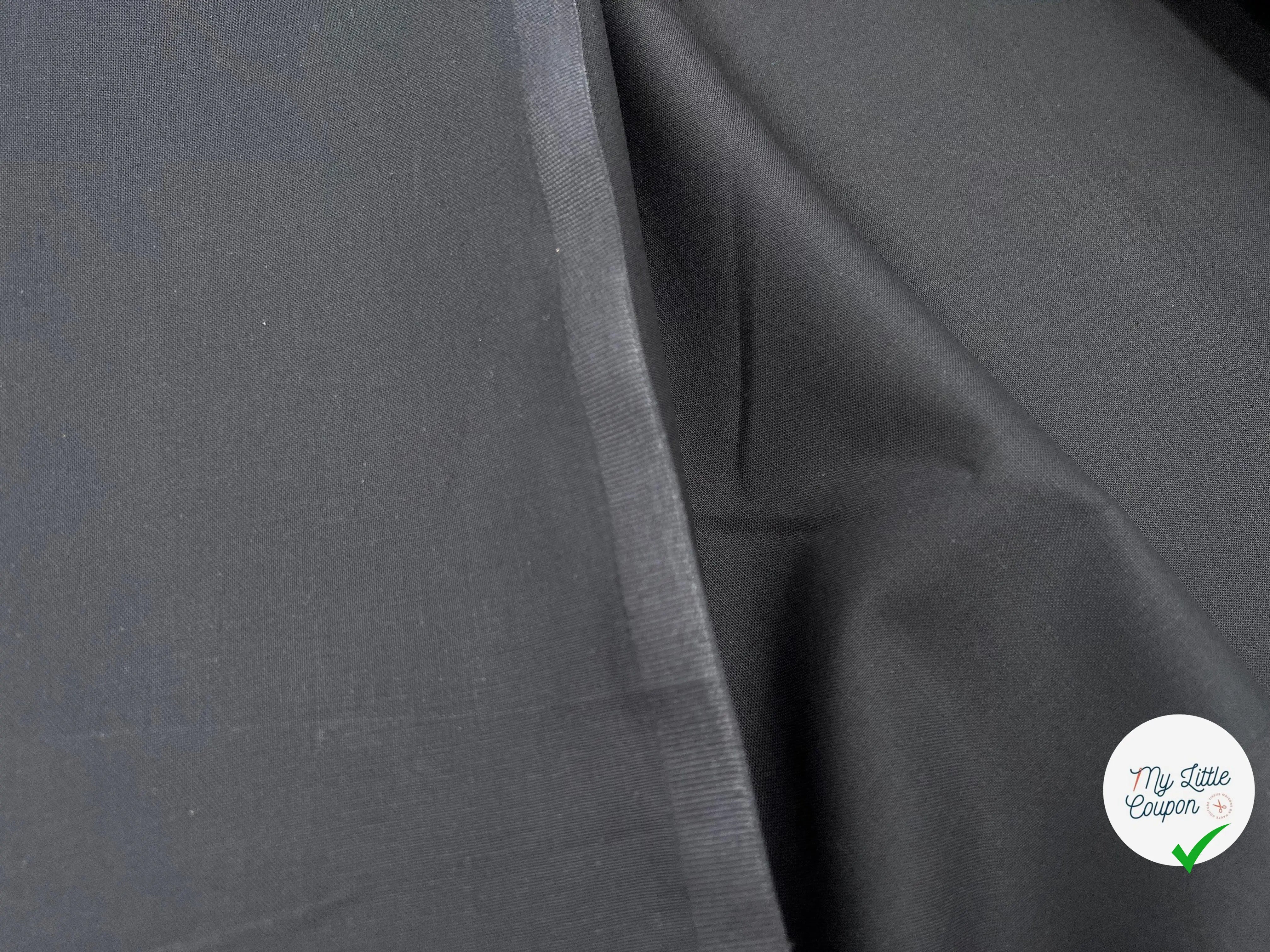 COTONNADE UNIE NOIR CHARBON - My Little Coupon - tissu - coudre