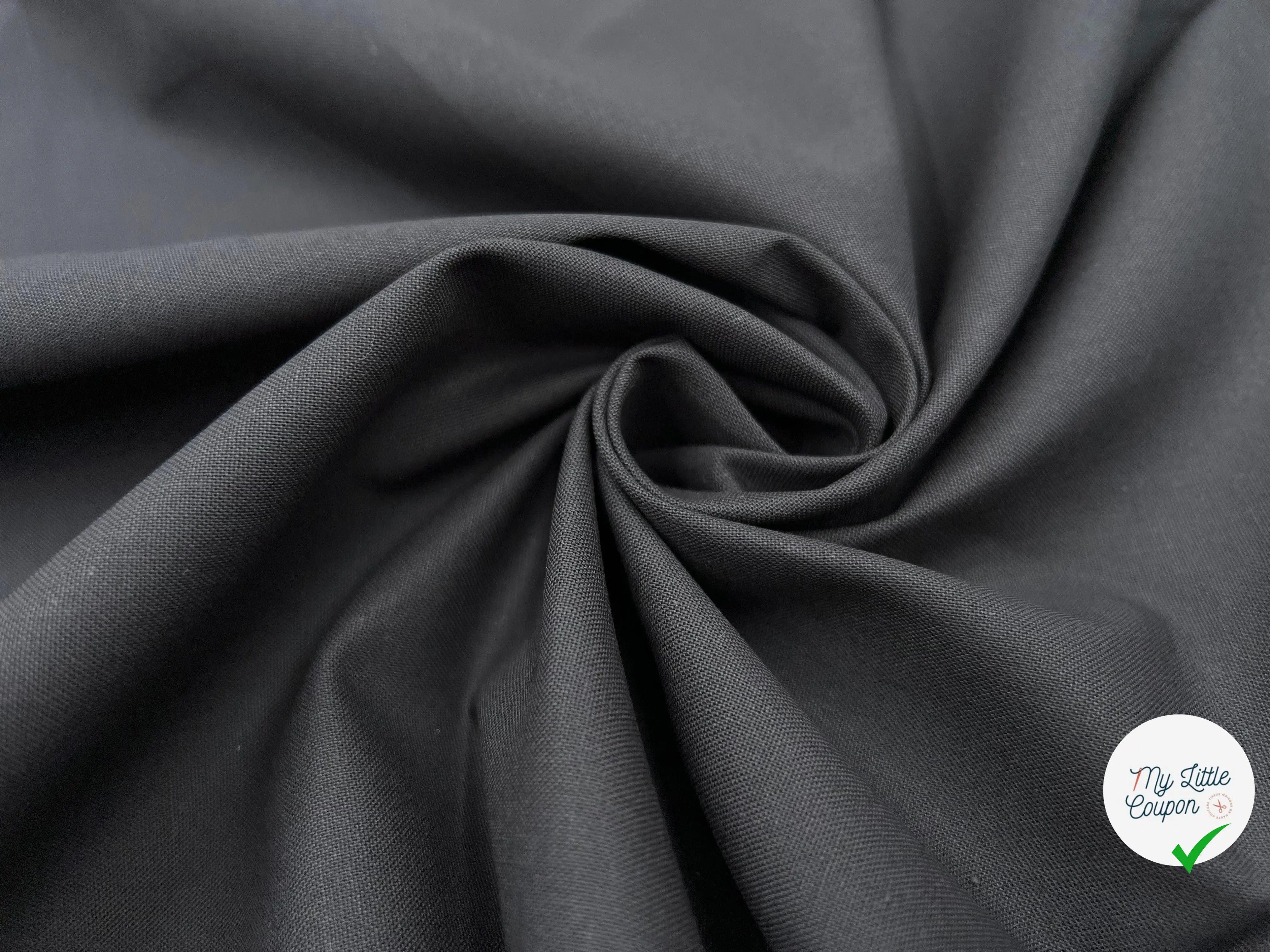 COTONNADE UNIE NOIR CHARBON - My Little Coupon - tissu - coudre