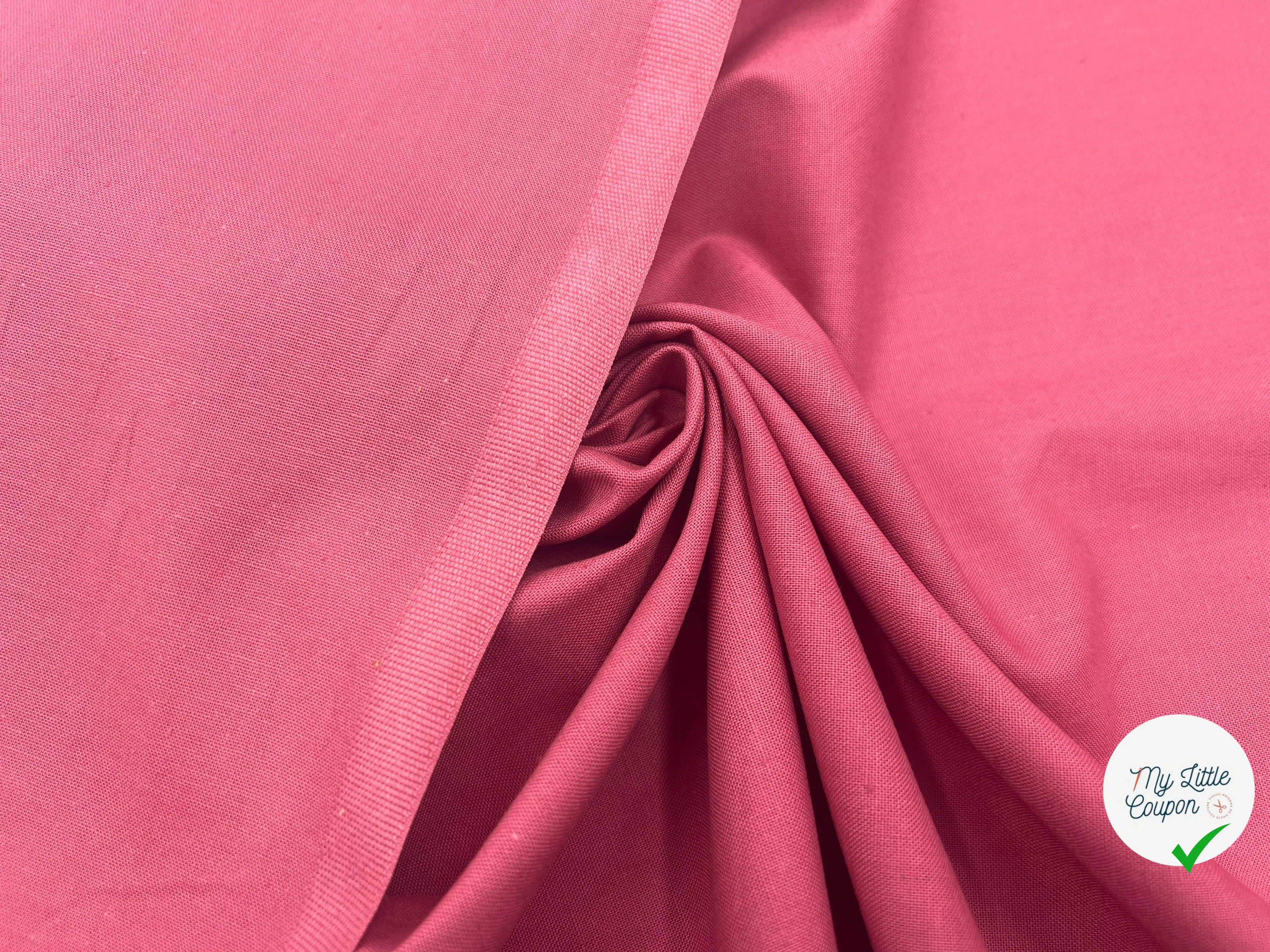 COTONNADE UNIE FRAISE DES BOIS - My Little Coupon - tissu - coudre