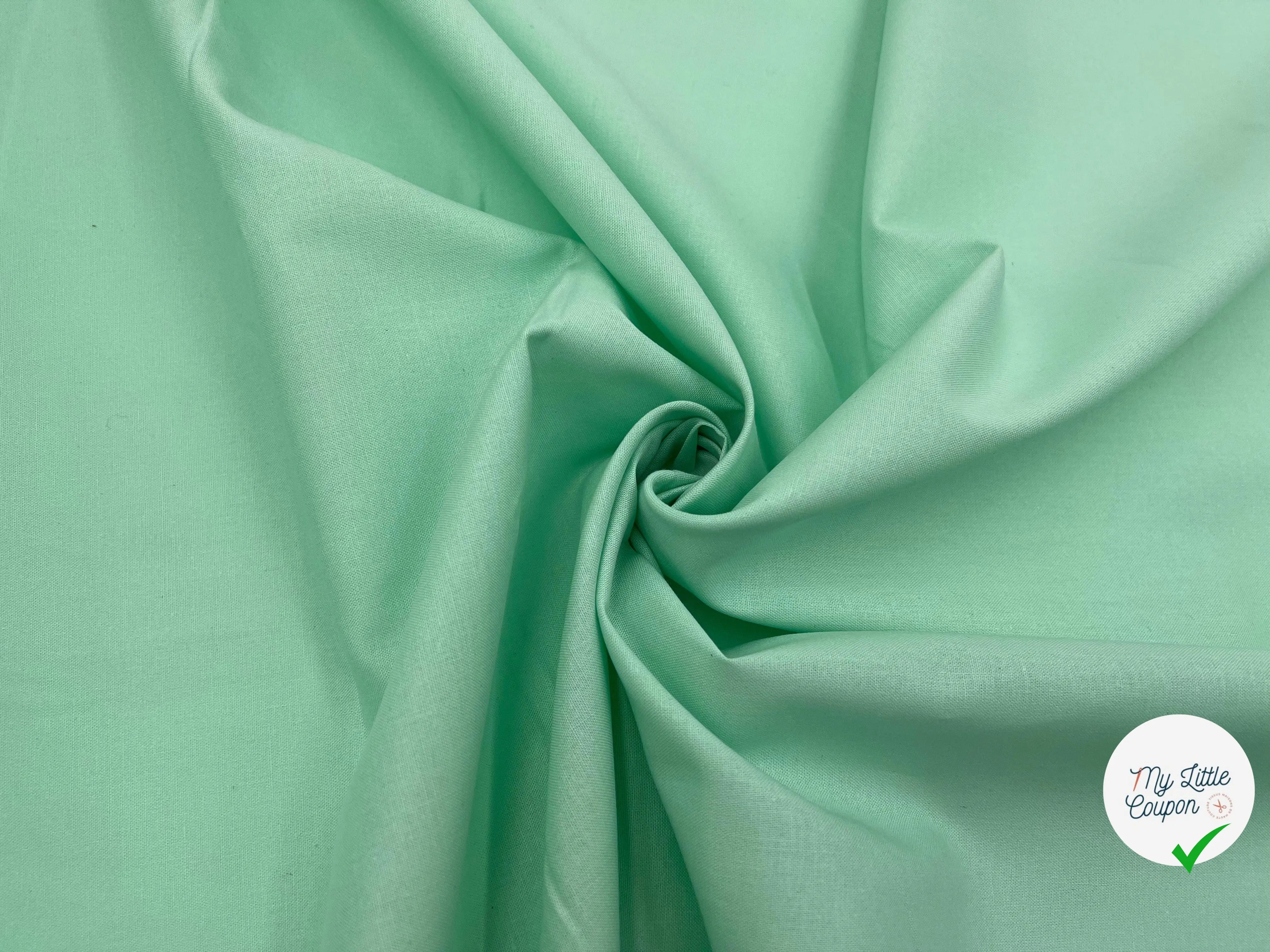 COTONNADE UNIE MENTHE - My Little Coupon - tissu - coudre