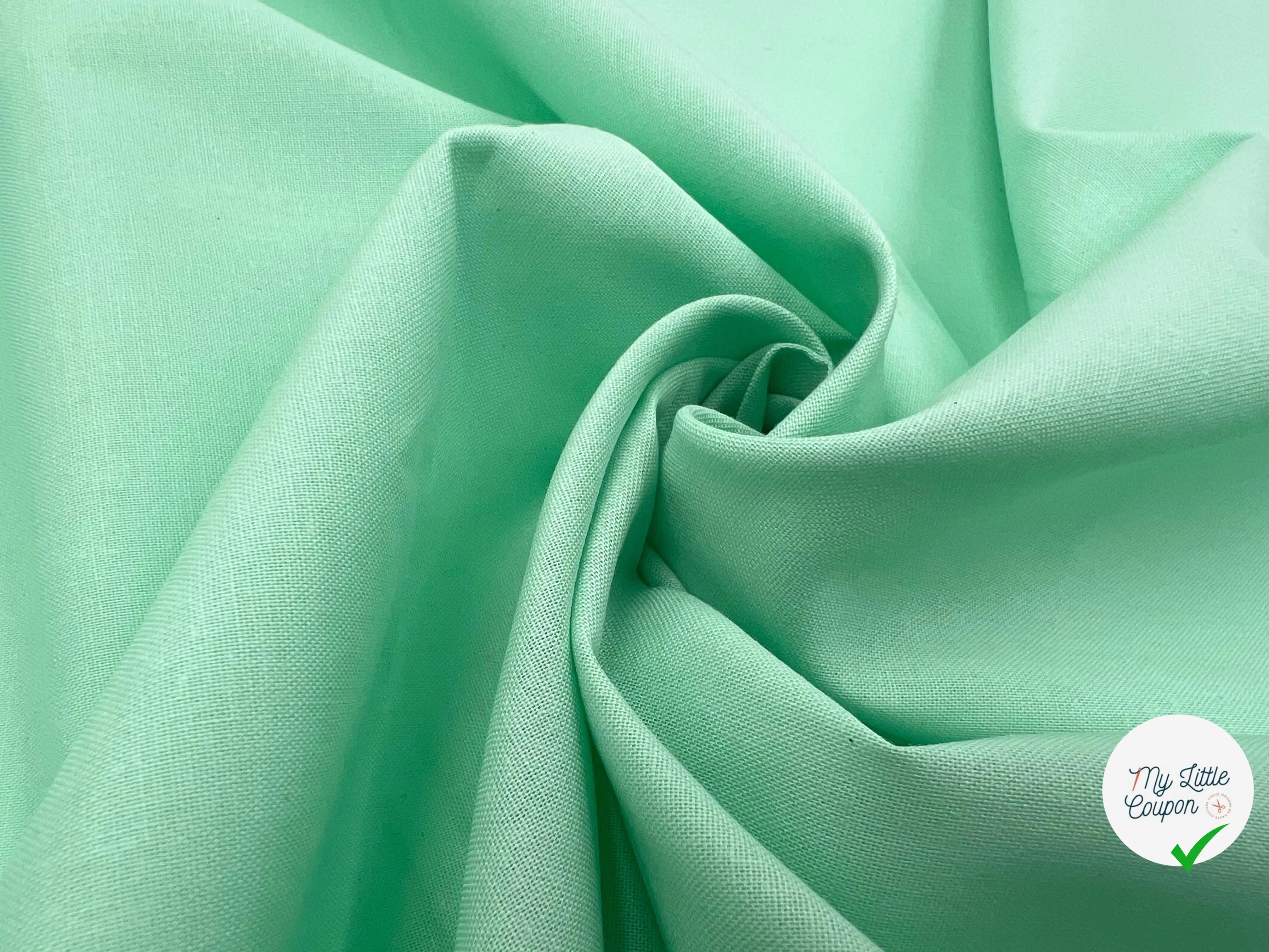 COTONNADE UNIE MENTHE - My Little Coupon - tissu - coudre
