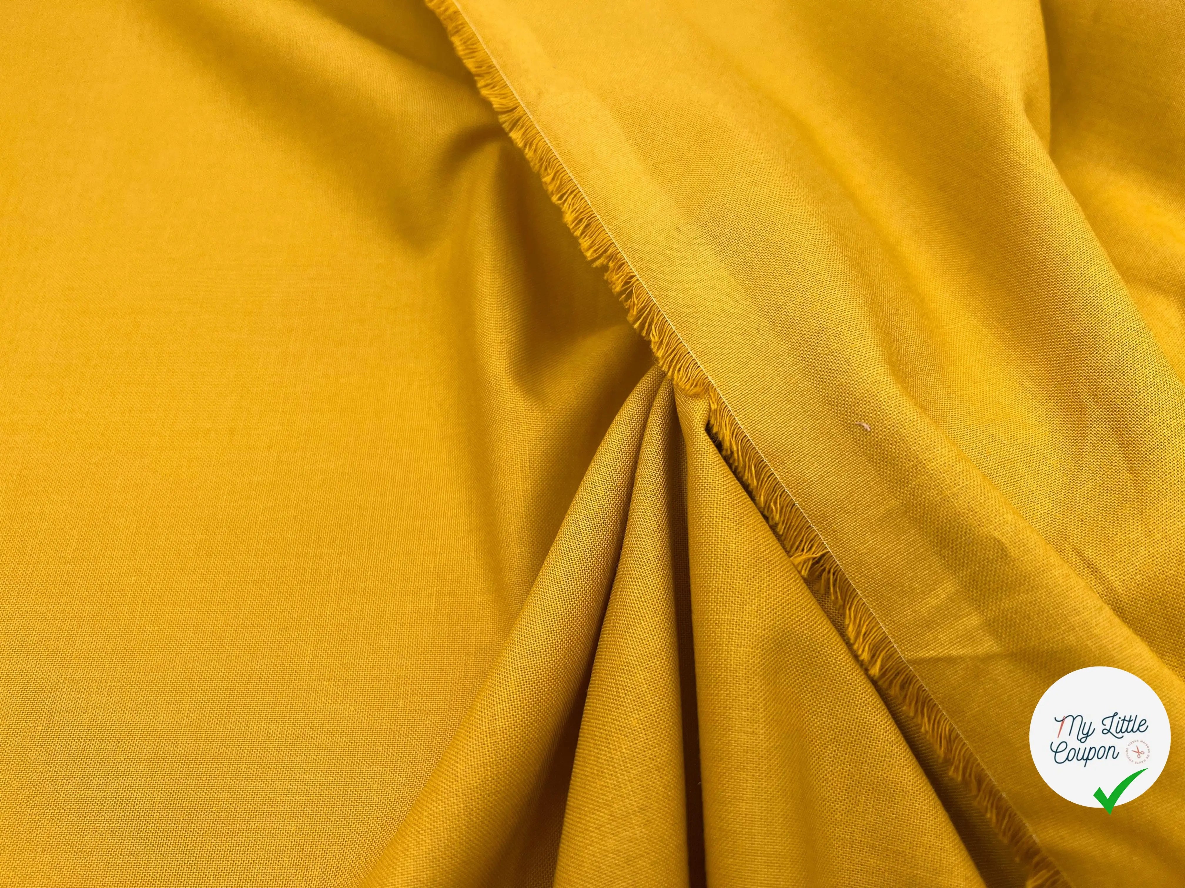 COTONNADE UNIE MOUTARDE - My Little Coupon - tissu - coudre