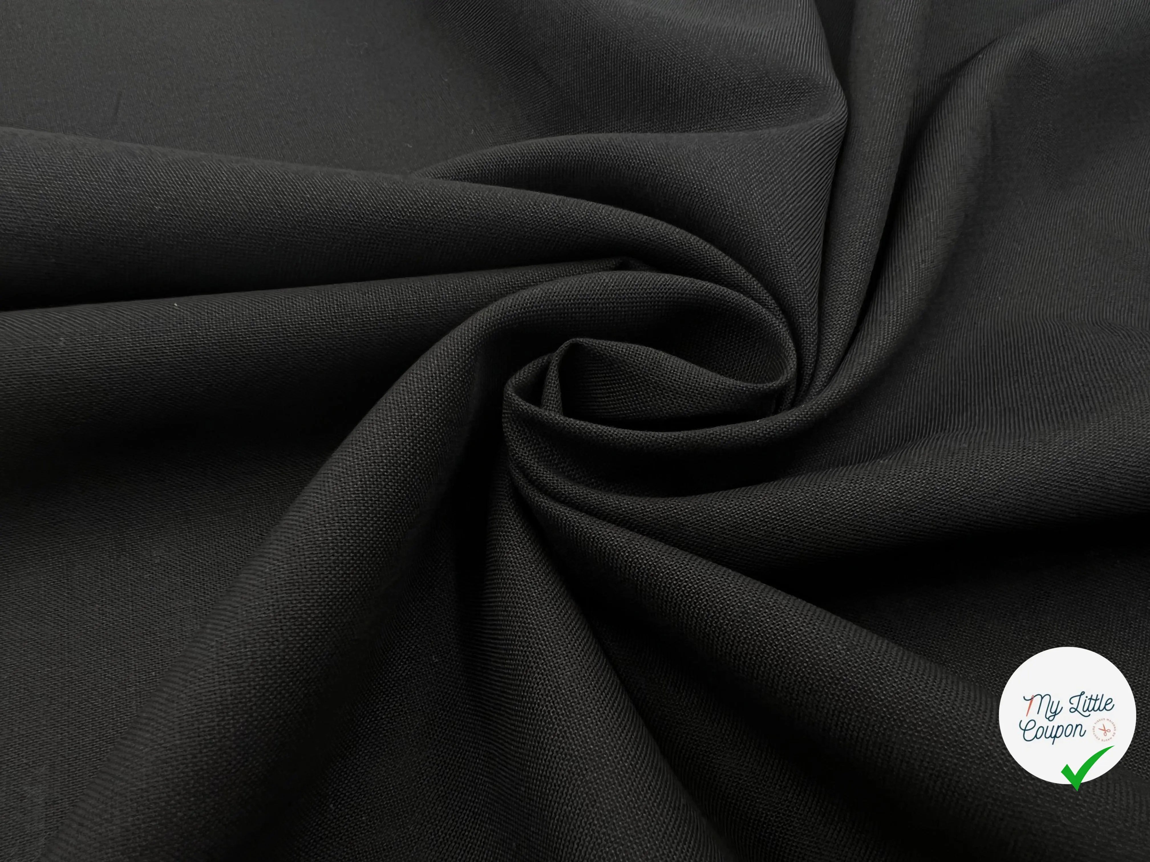 COTONNADE UNIE NOIR - My Little Coupon - tissu - coudre