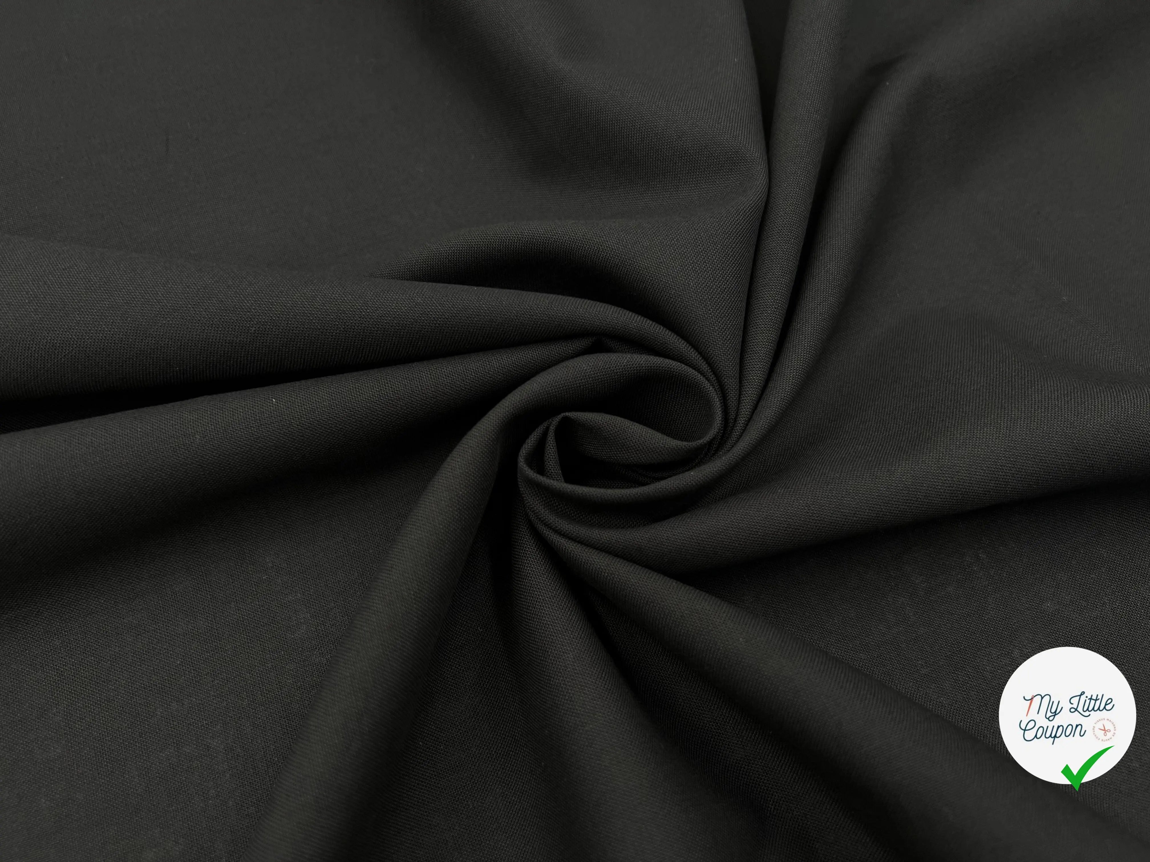 COTONNADE UNIE NOIR - My Little Coupon - tissu - coudre