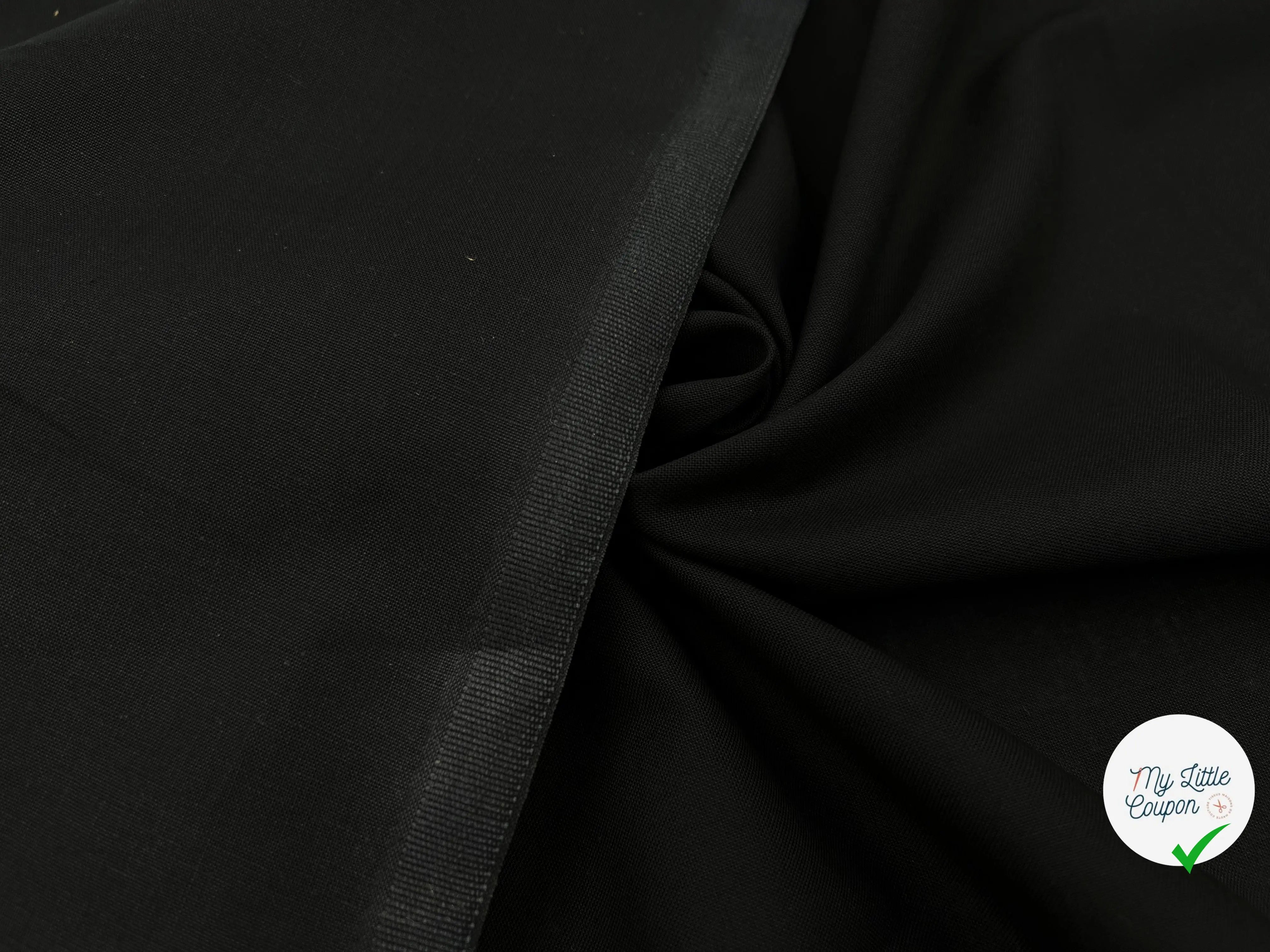 COTONNADE UNIE NOIR - My Little Coupon - tissu - coudre