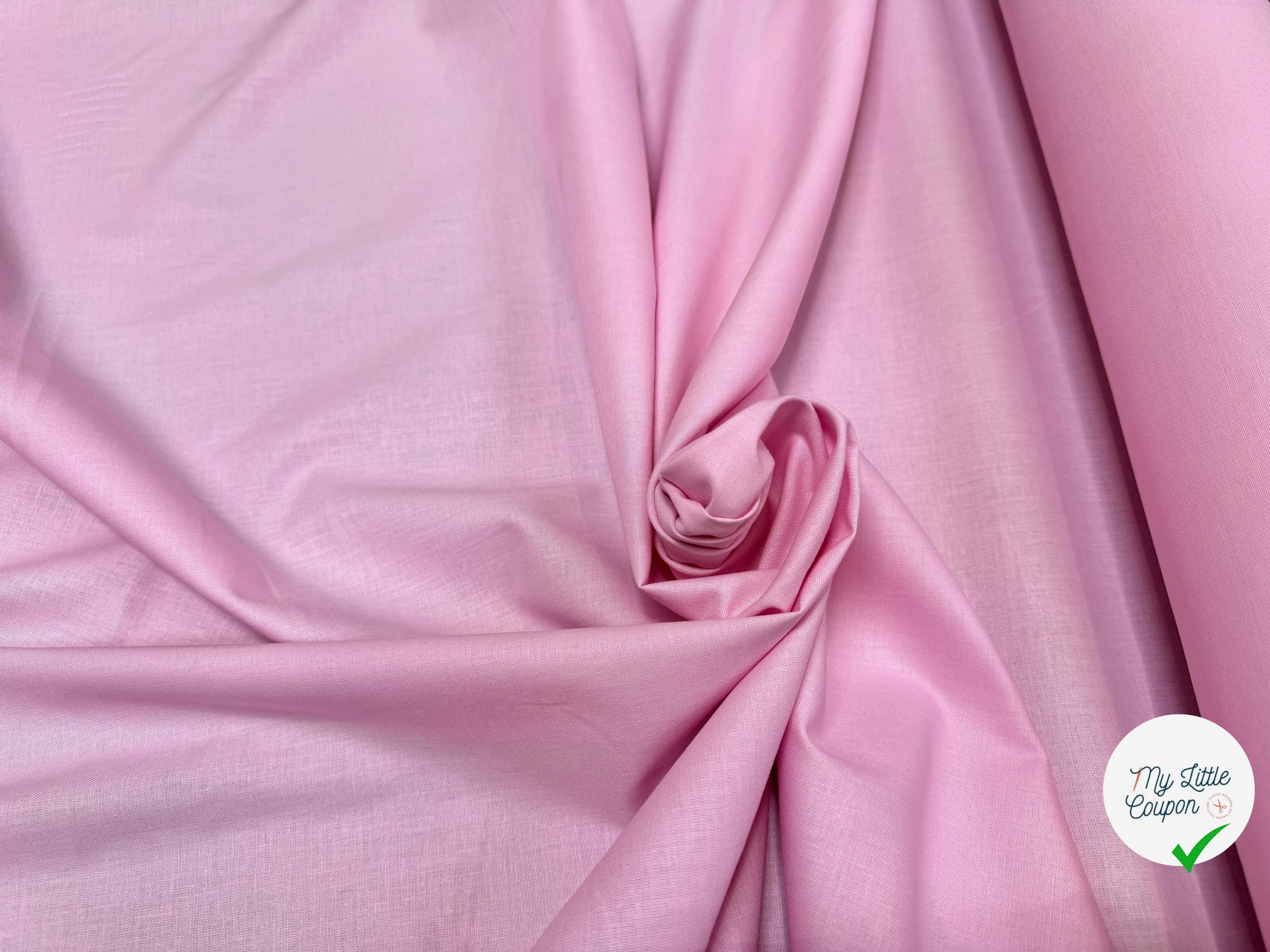 COTONNADE UNIE ROSE PALE - My Little Coupon