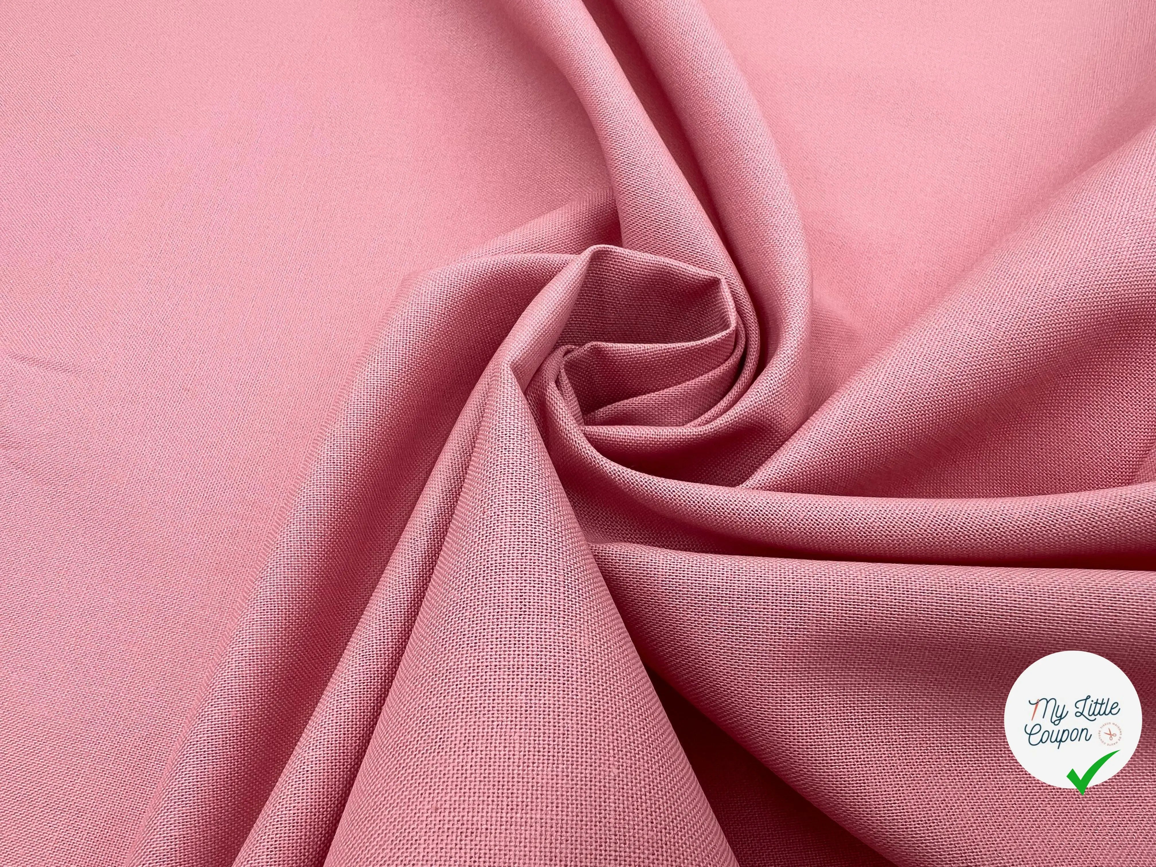 COTONNADE UNIE ROSE - My Little Coupon - tissu - coudre