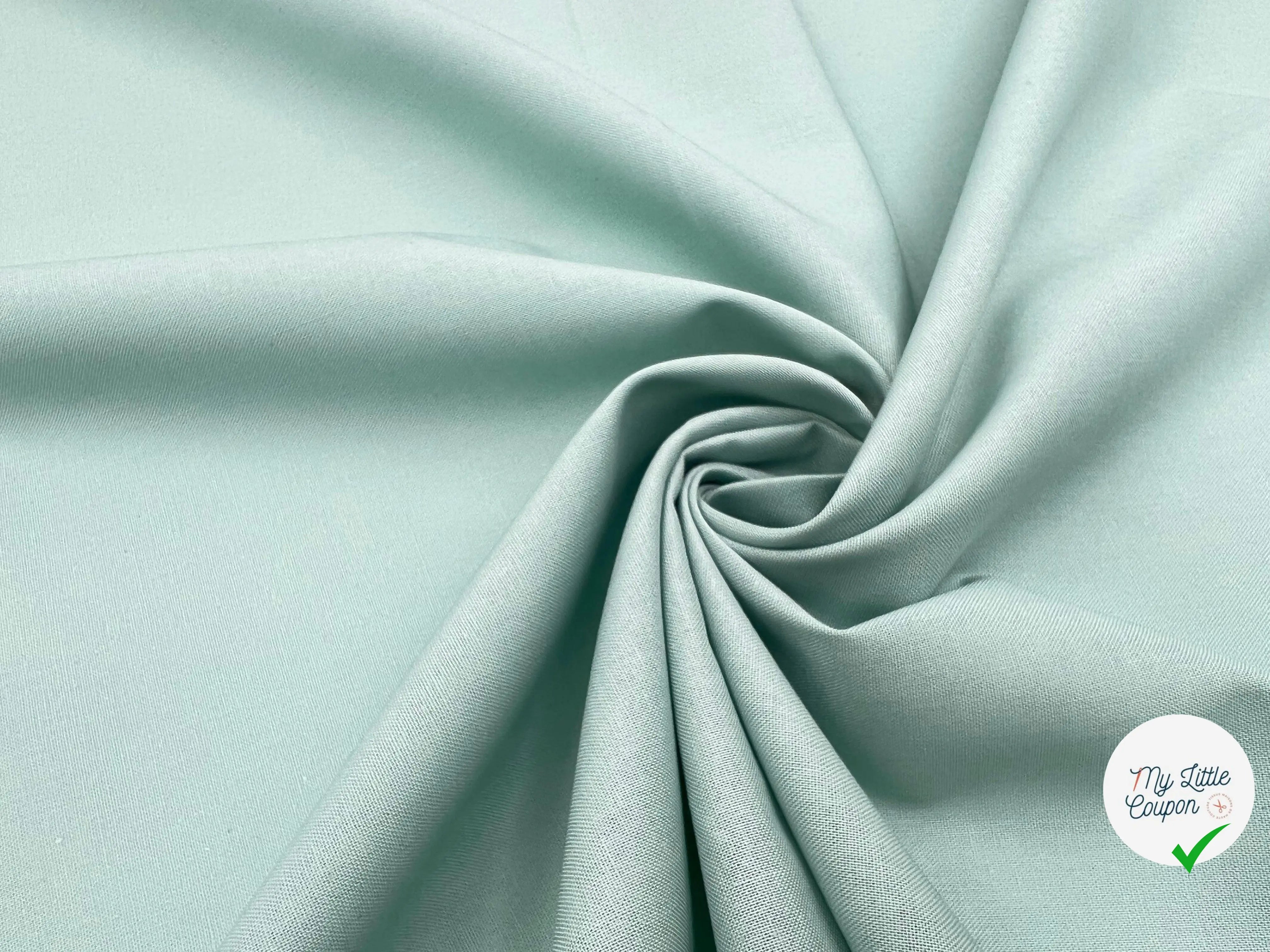 COTONNADE UNIE VERT JADE - My Little Coupon - tissu - coudre