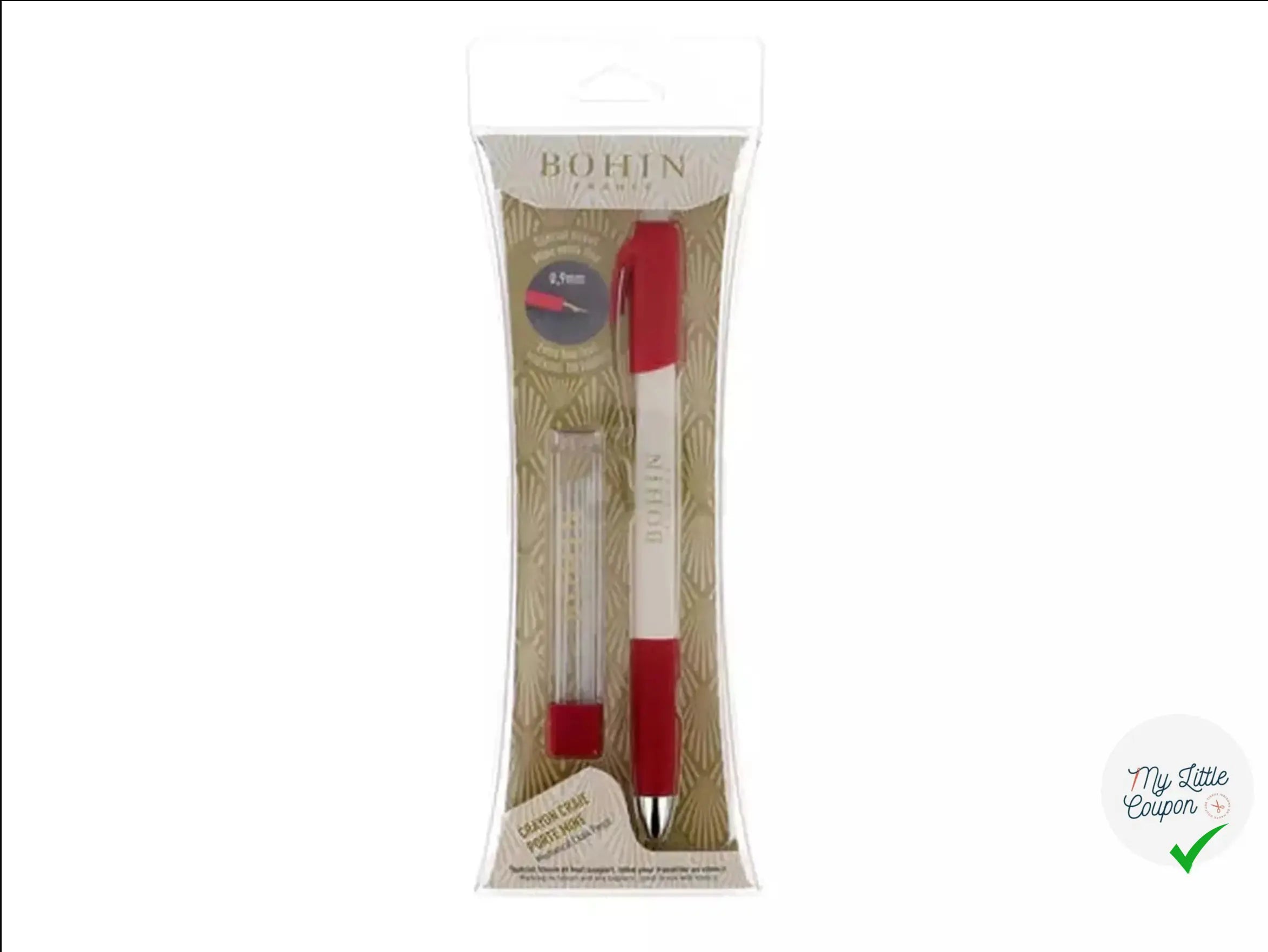 CRAYON CRAIE PORTE MINE +6 MINES 0,9MM GRIS, ROSE, BLANC - My Little Coupon