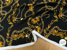 CREPE 100% VISCOSE MAROCAINE FOND NOIR IMPRIMÉ TIGER & CHAINS - My Little Coupon