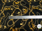 CREPE 100% VISCOSE MAROCAINE FOND NOIR IMPRIMÉ TIGER & CHAINS - My Little Coupon