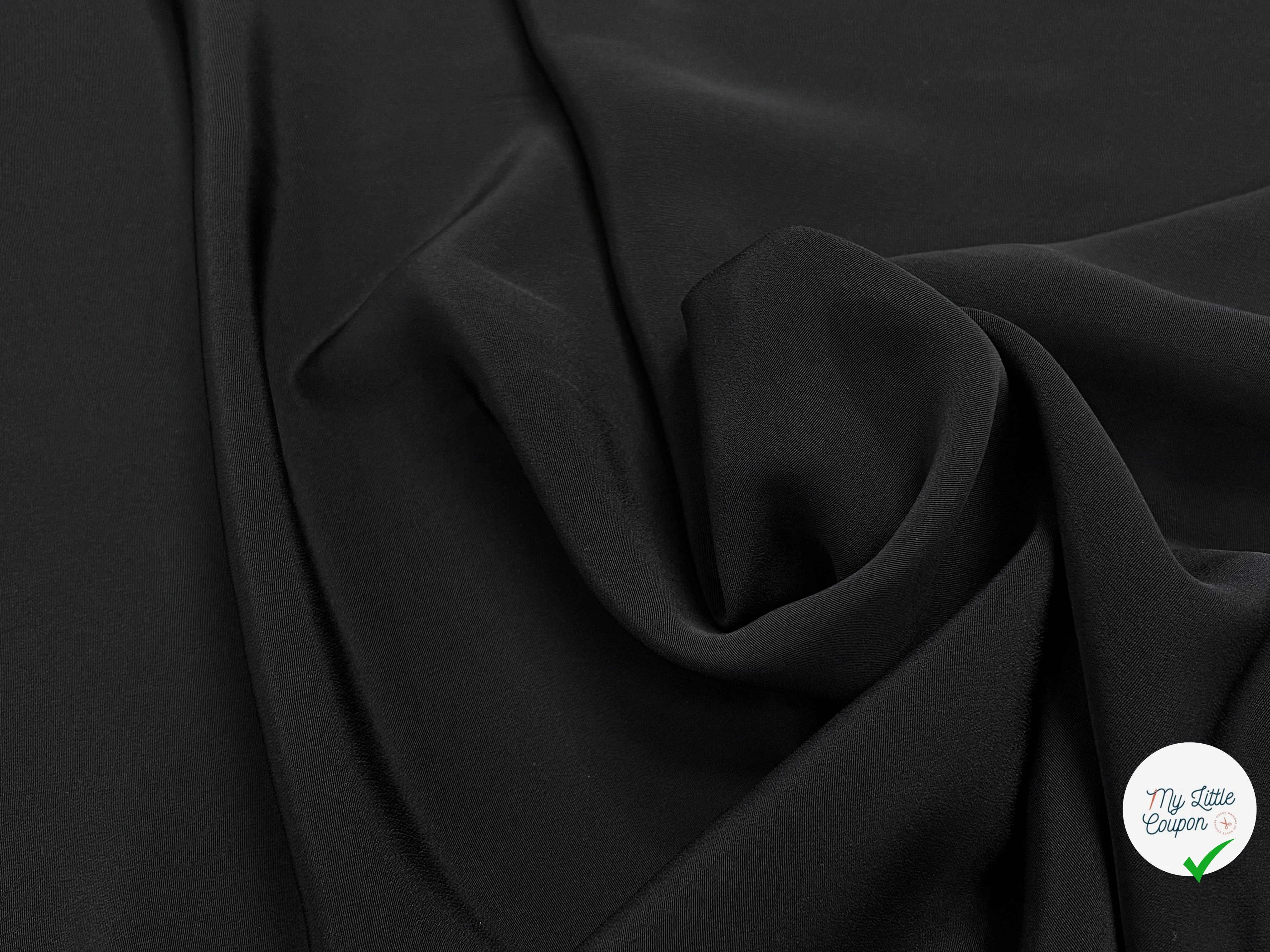 CREPE ACETATE VISCOSE LOURD NOIR 130CM - My Little Coupon