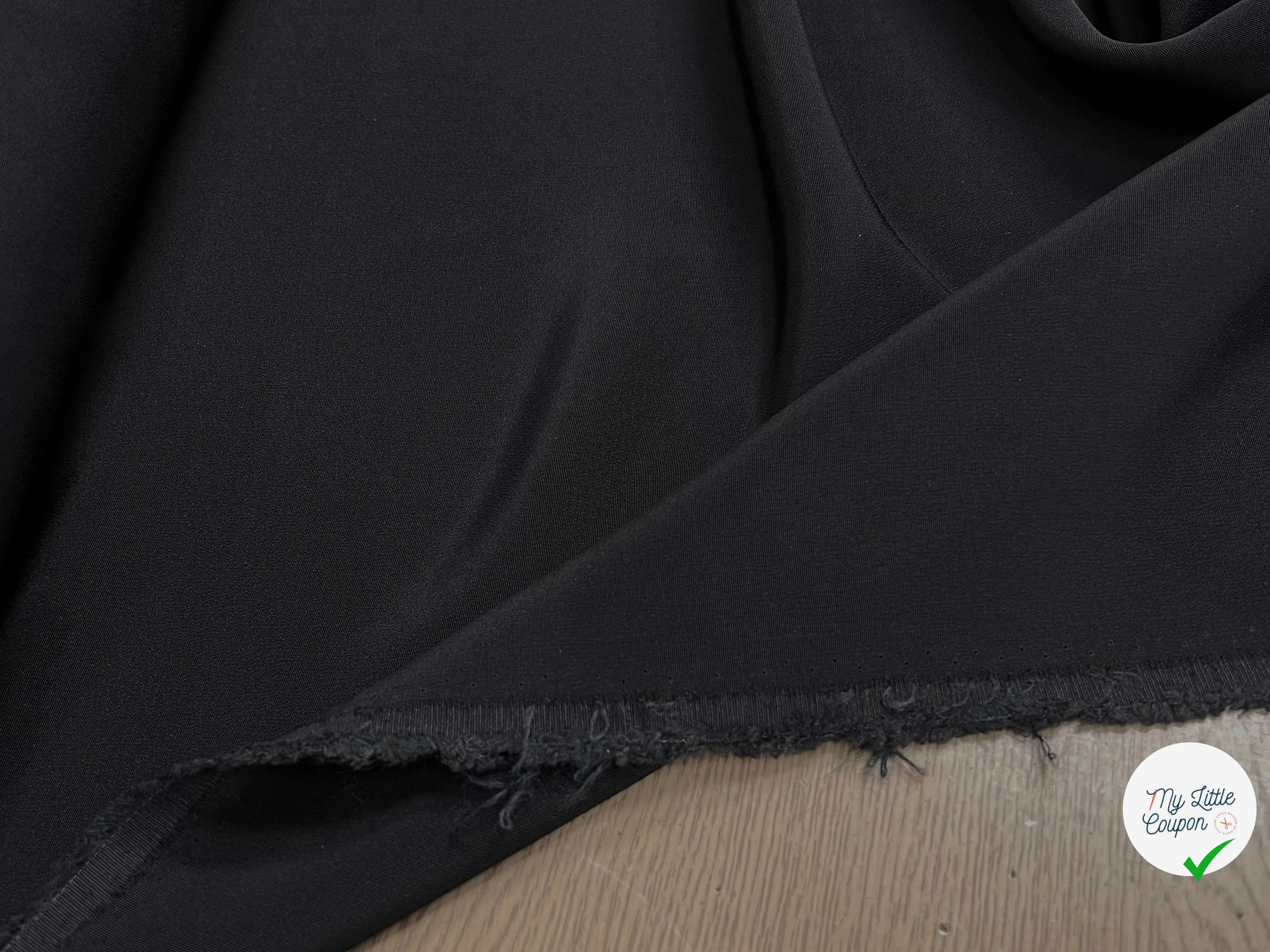 CREPE ACETATE VISCOSE LOURD NOIR 130CM - My Little Coupon