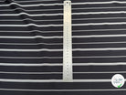 CREPE ASPECT PIQUÉ FLUIDE RAYURES BLANCHES FOND NAVY PRESQUE NOIR - My Little Coupon