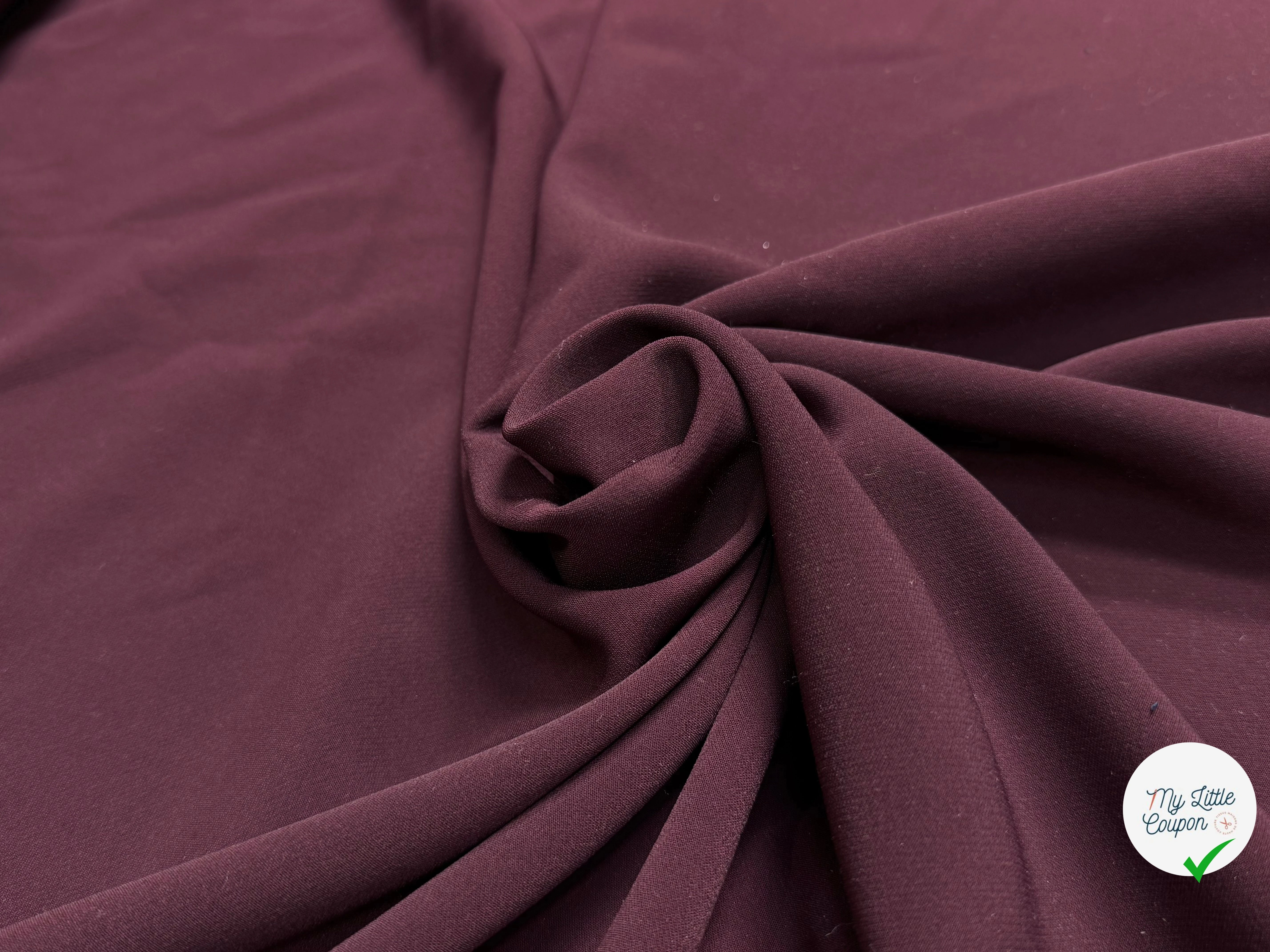 CREPE BEAU TOMBÉ BURGUNDY STRETCH - My Little Coupon