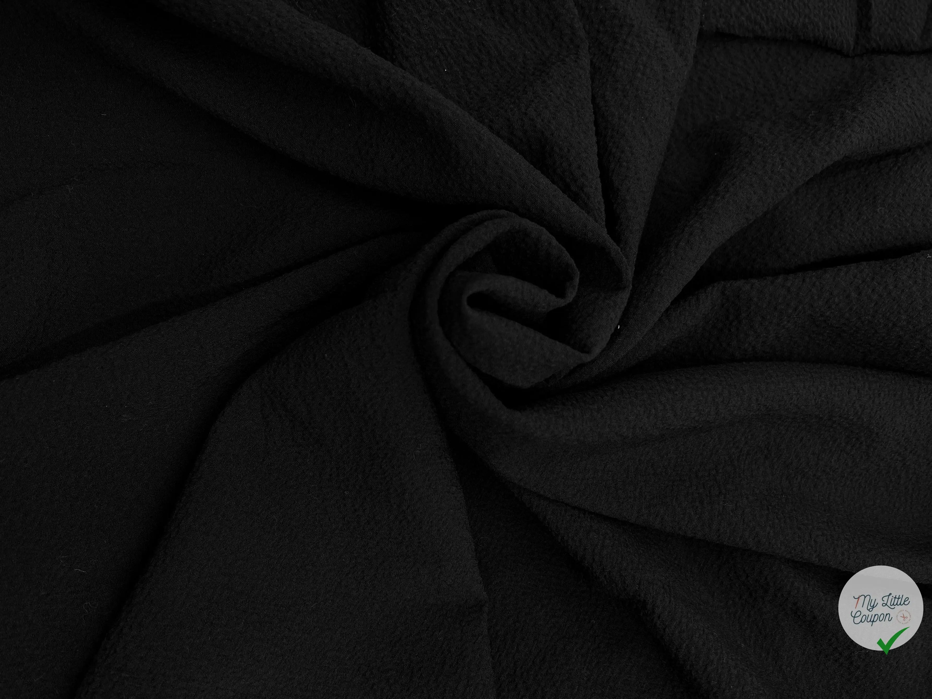 CRÊPE CHEMISIER NOIR ASPECT FOULÉ - My Little Coupon - tissu - coudre