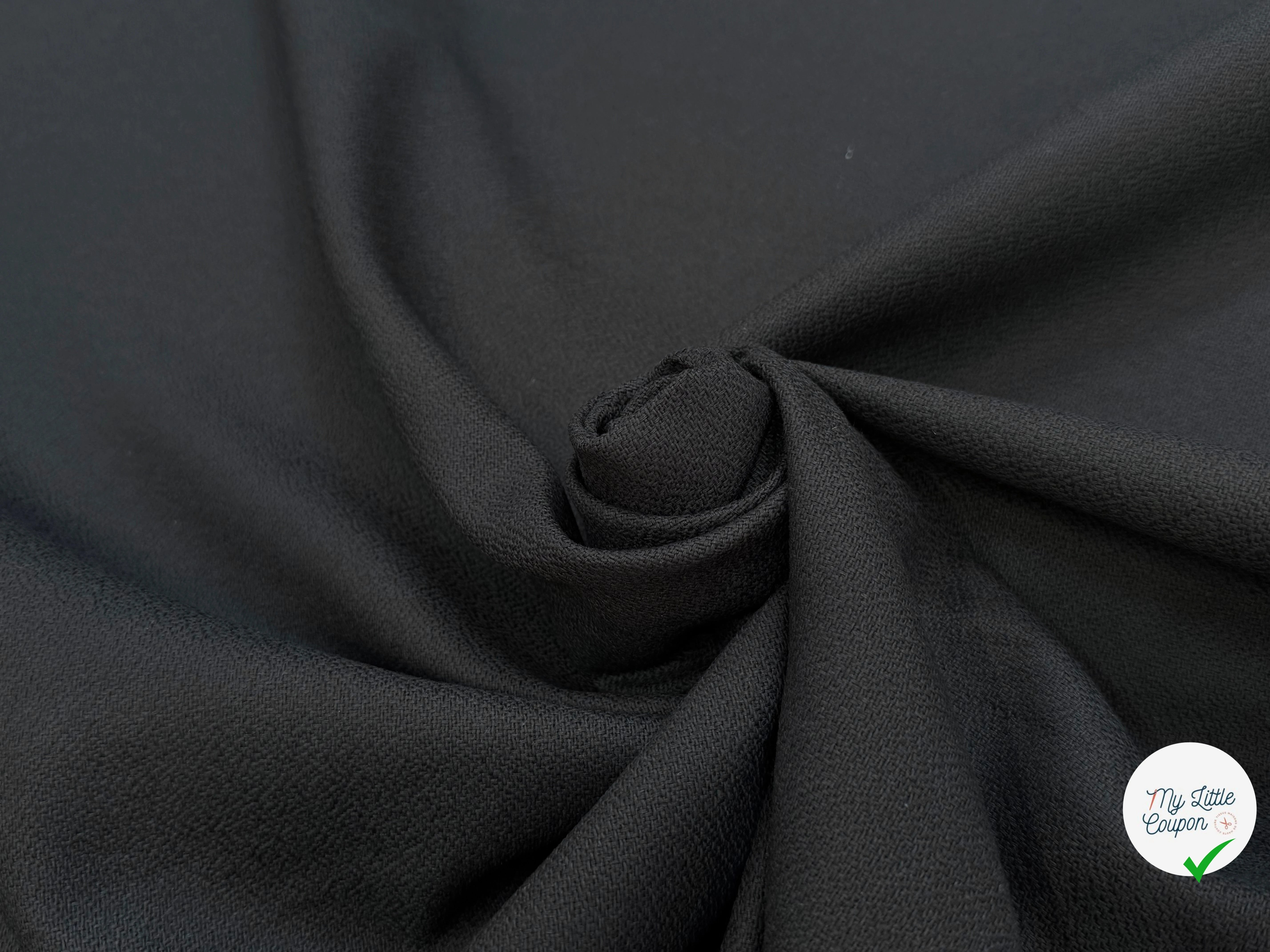 CREPE COTON QUALITÉ COUTURE NOIR ANTHRACITE - My Little Coupon