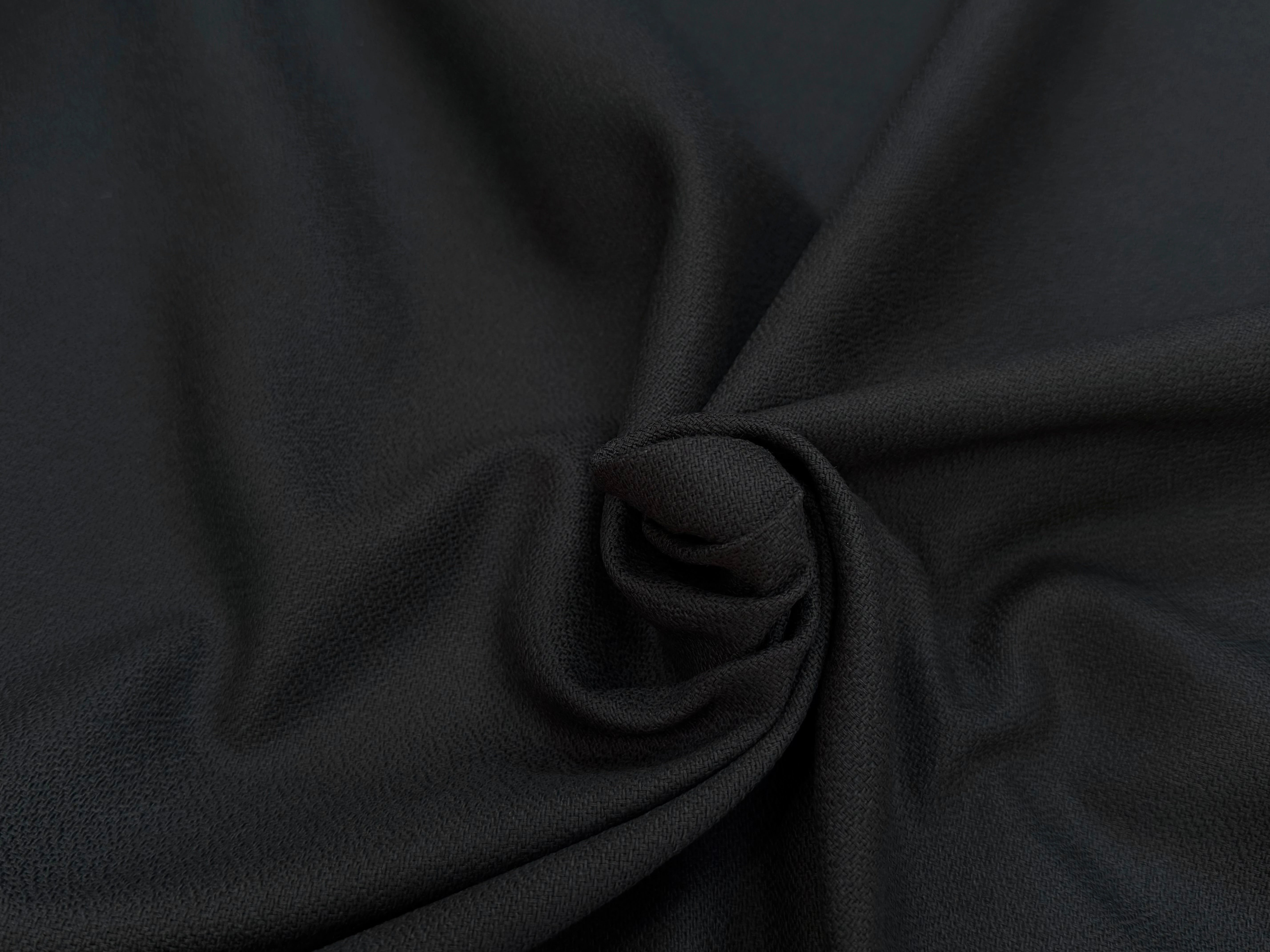 CREPE COTON QUALITÉ COUTURE NOIR ANTHRACITE - My Little Coupon