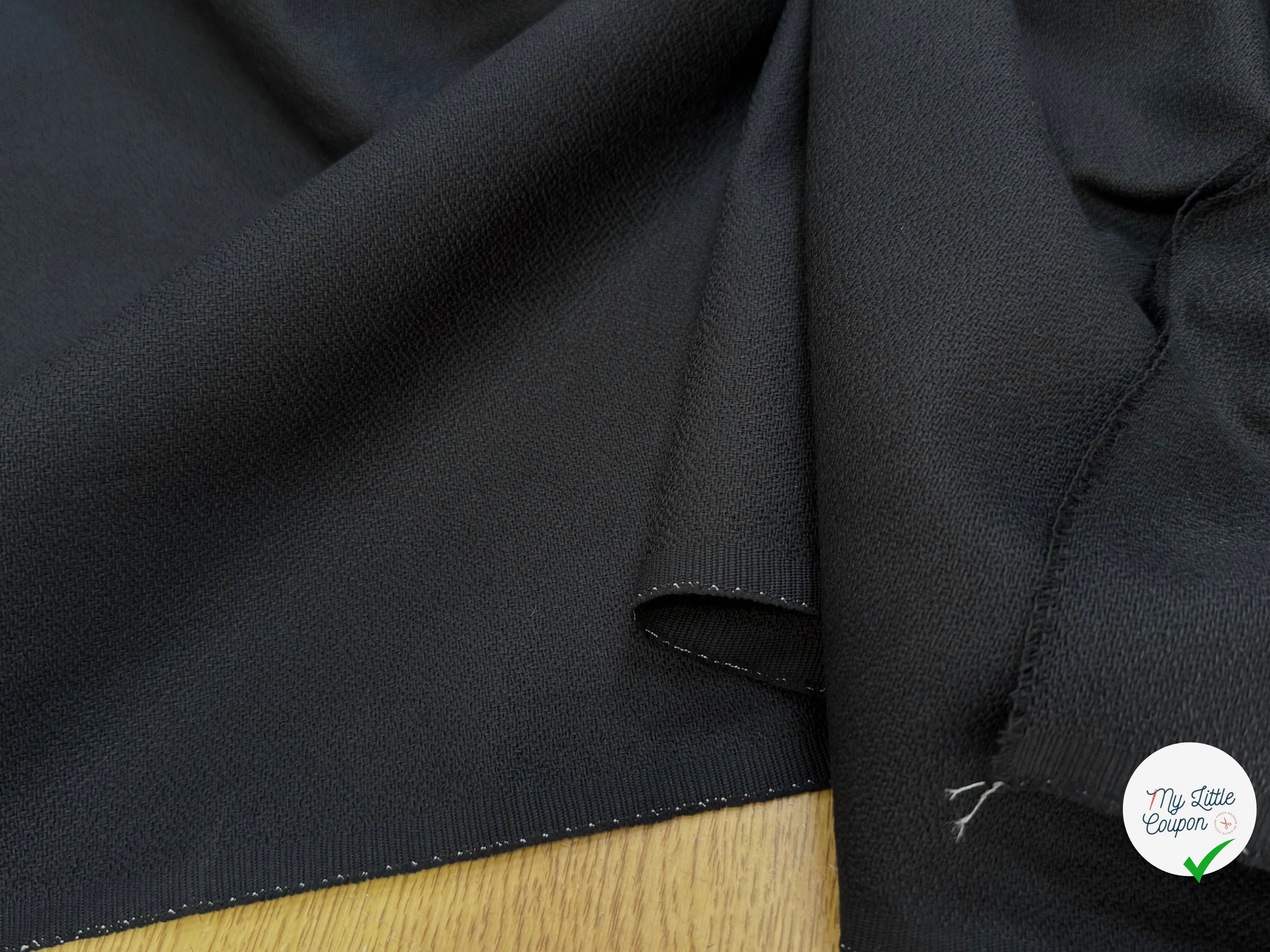 CREPE COTON QUALITÉ COUTURE NOIR ANTHRACITE - My Little Coupon