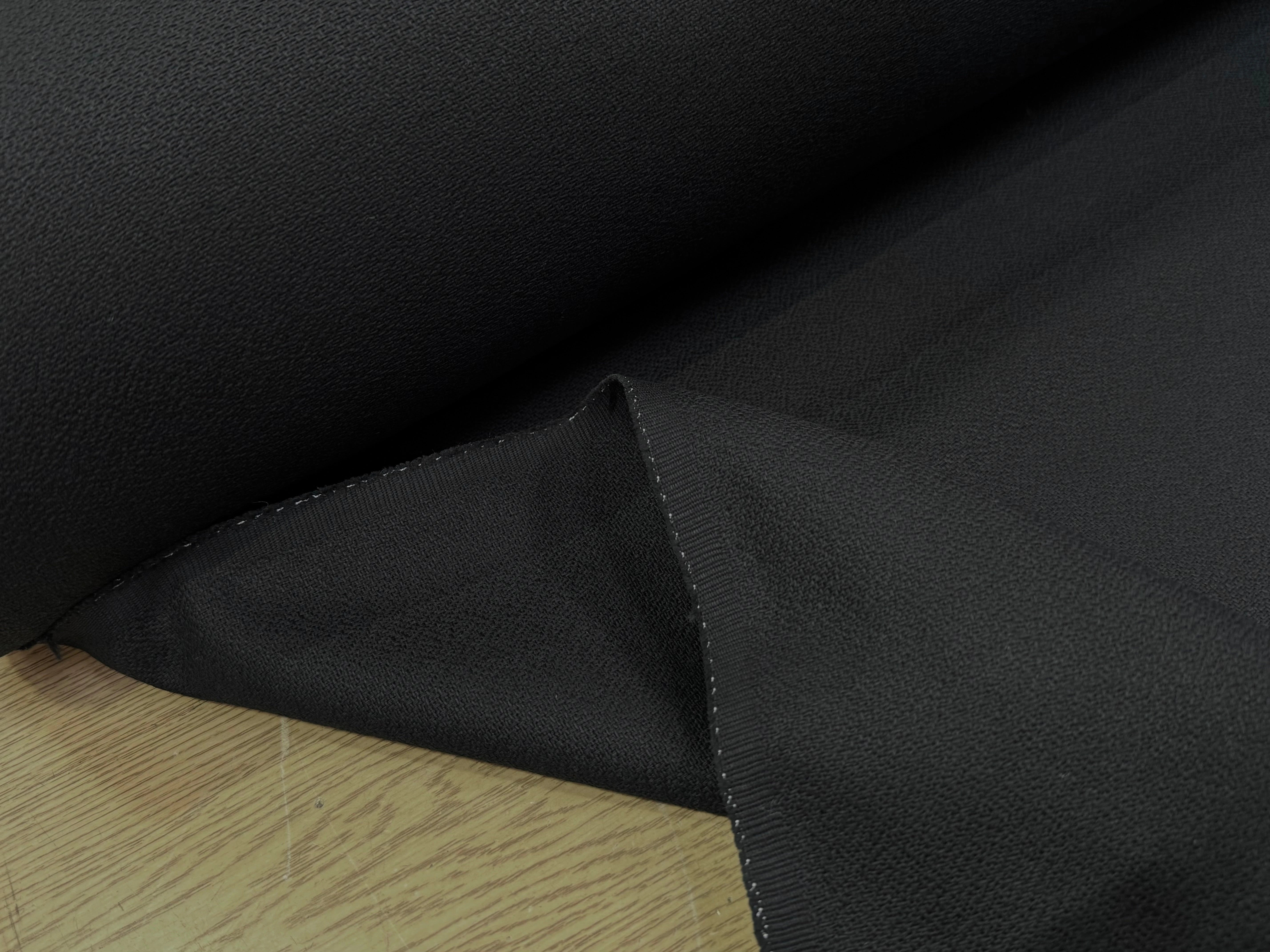 CREPE COTON QUALITÉ COUTURE NOIR ANTHRACITE - My Little Coupon