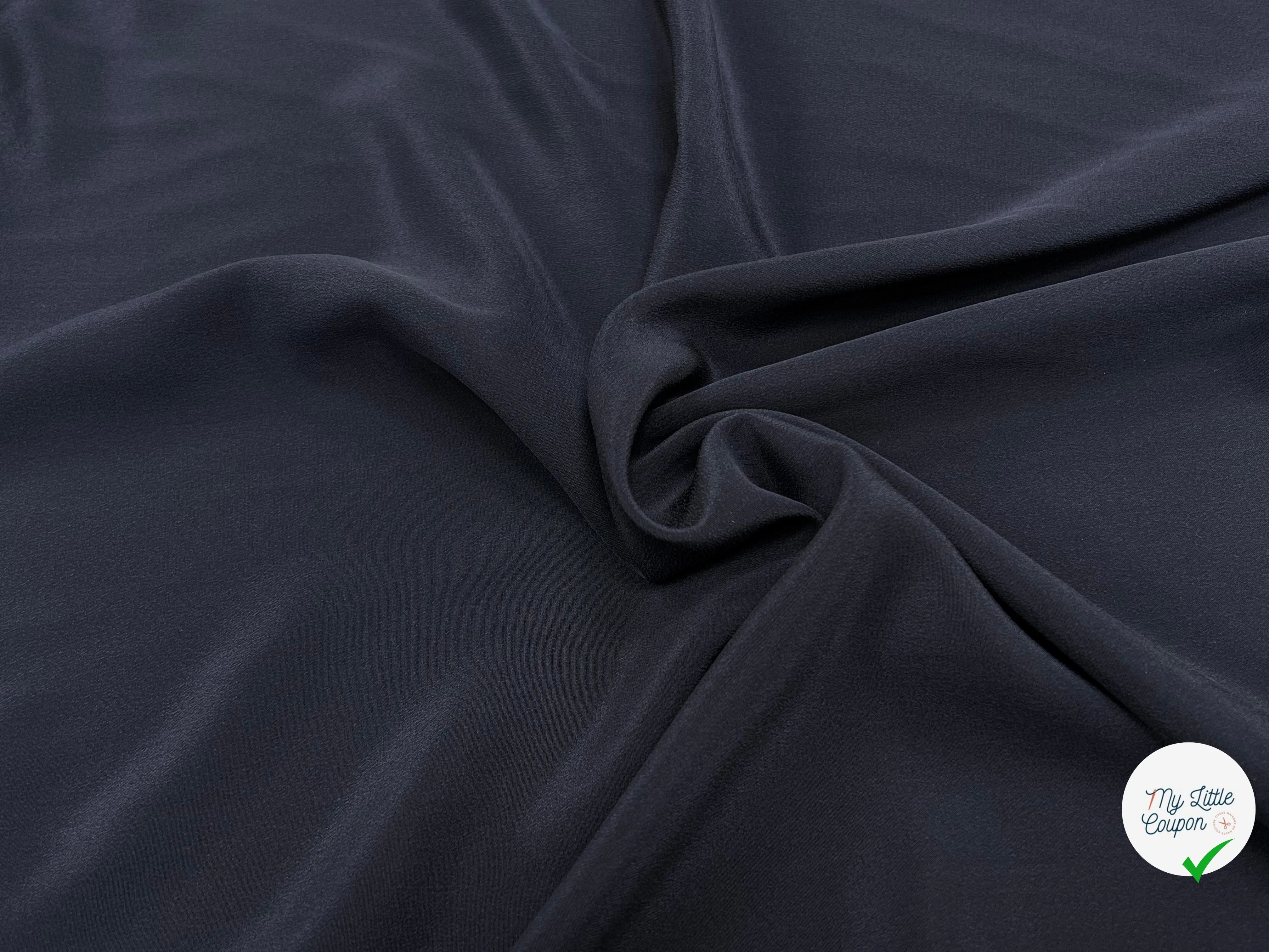 CREPE DE CHINE 100% SOIE BLEU MARINE - My Little Coupon