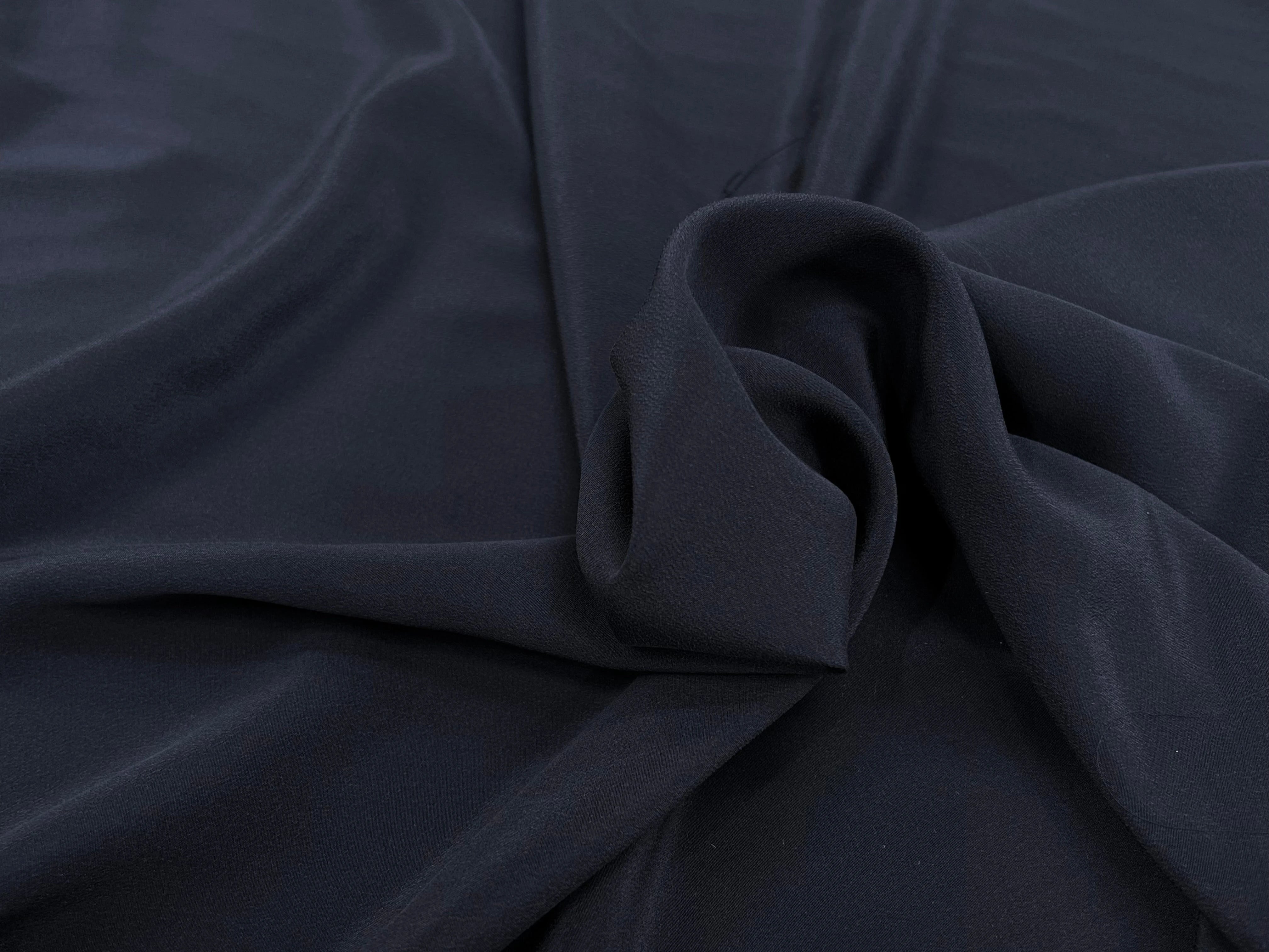 CREPE DE CHINE 100% SOIE BLEU MARINE - My Little Coupon