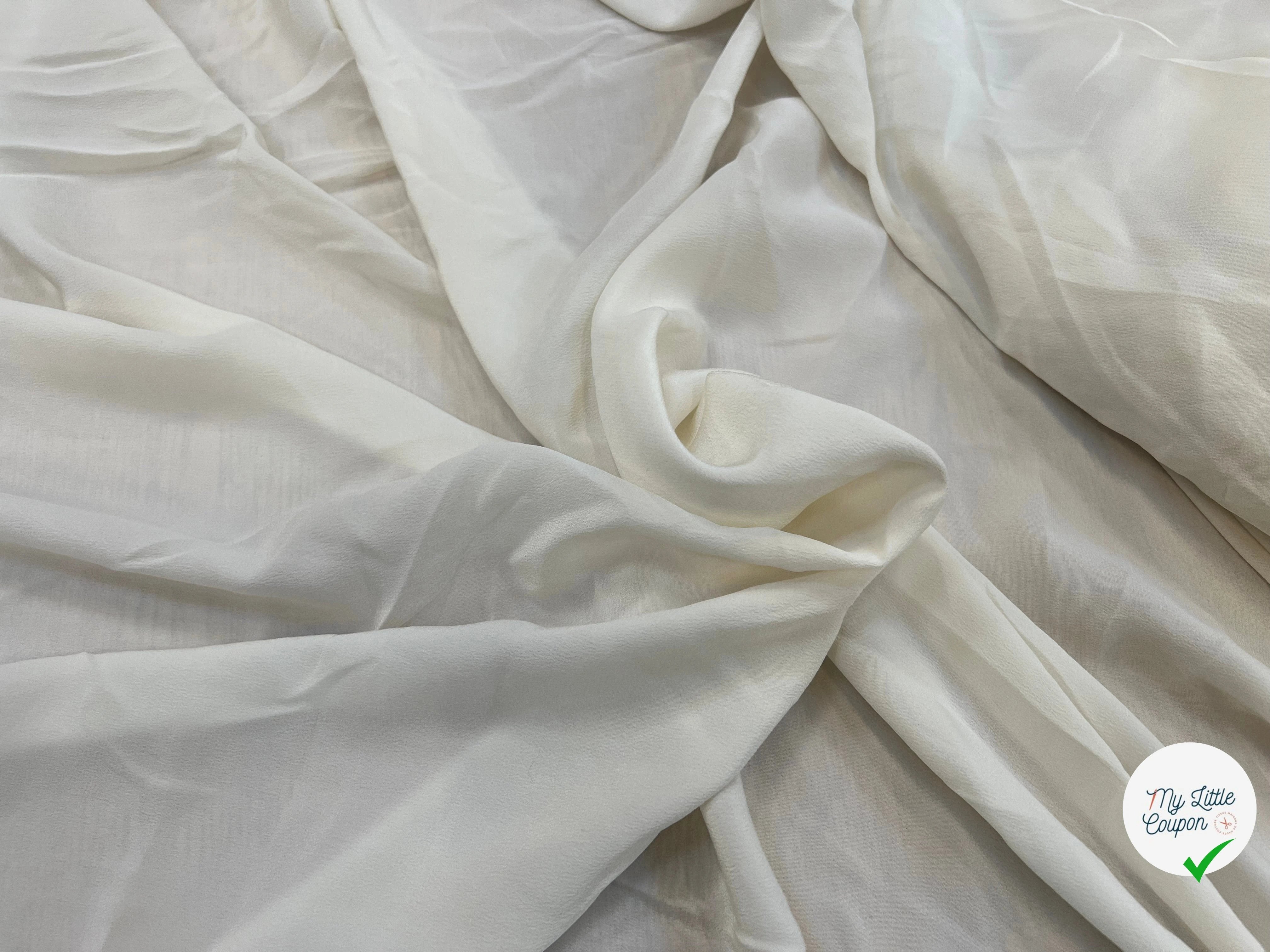 CREPE DE CHINE 100% SOIE ECRU ITALIA - My Little Coupon