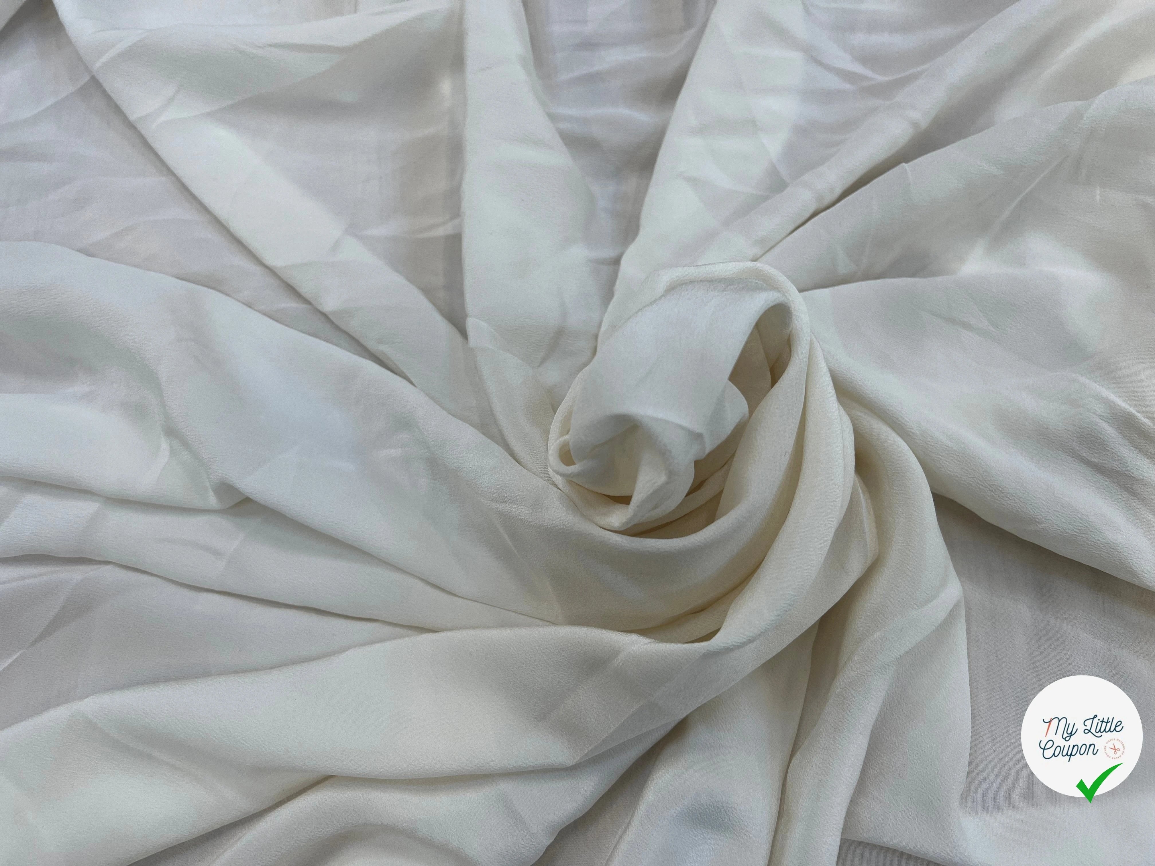 CREPE DE CHINE 100% SOIE ECRU ITALIA - My Little Coupon