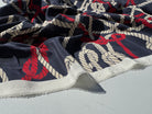 CREPE DE CHINE 100% SOIE NAVY MOTIFS NOEUDS - My Little Coupon