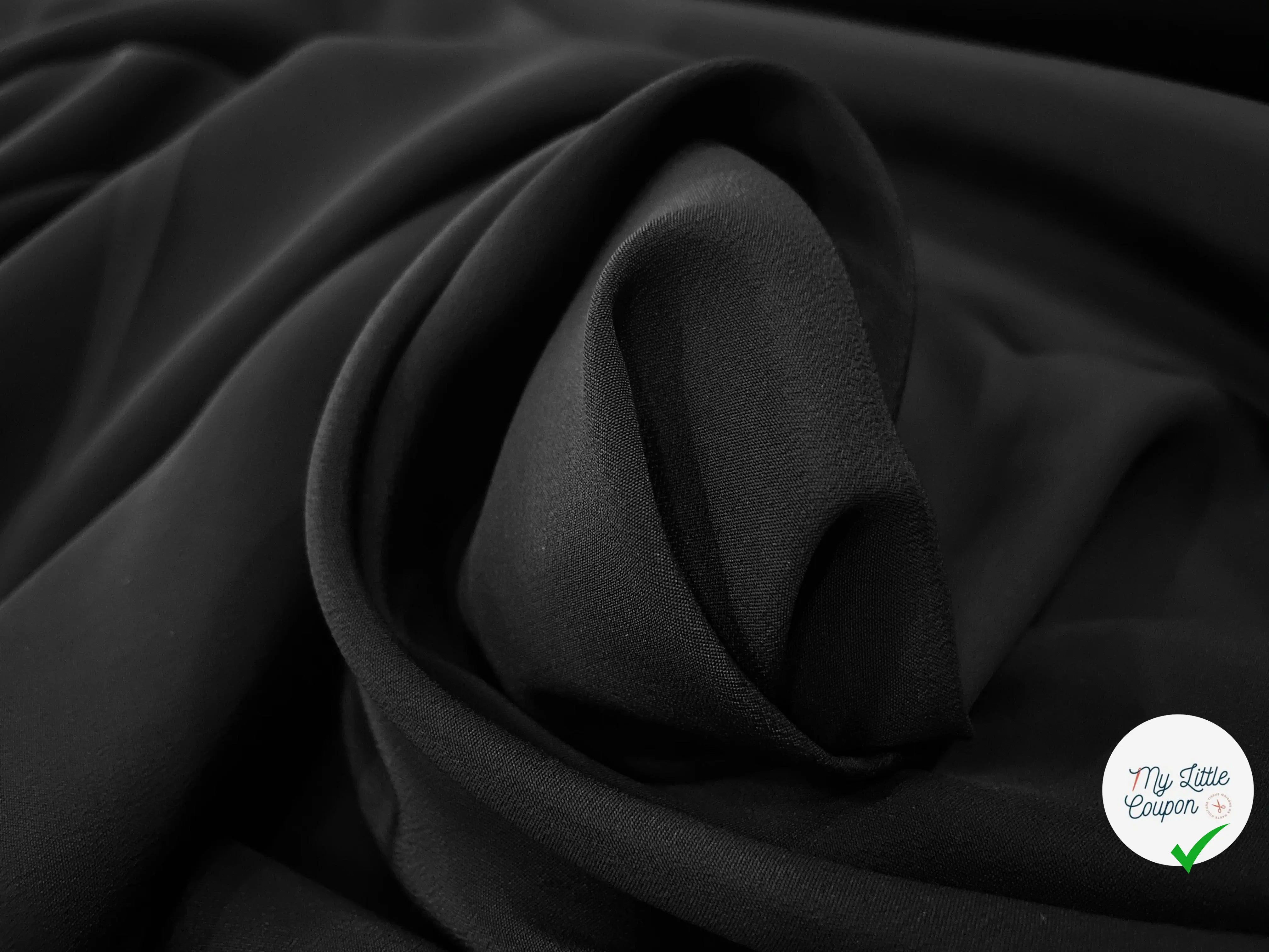 CRÊPE DE CHINE 100% SOIE NOIR - My Little Coupon - tissu - coudre