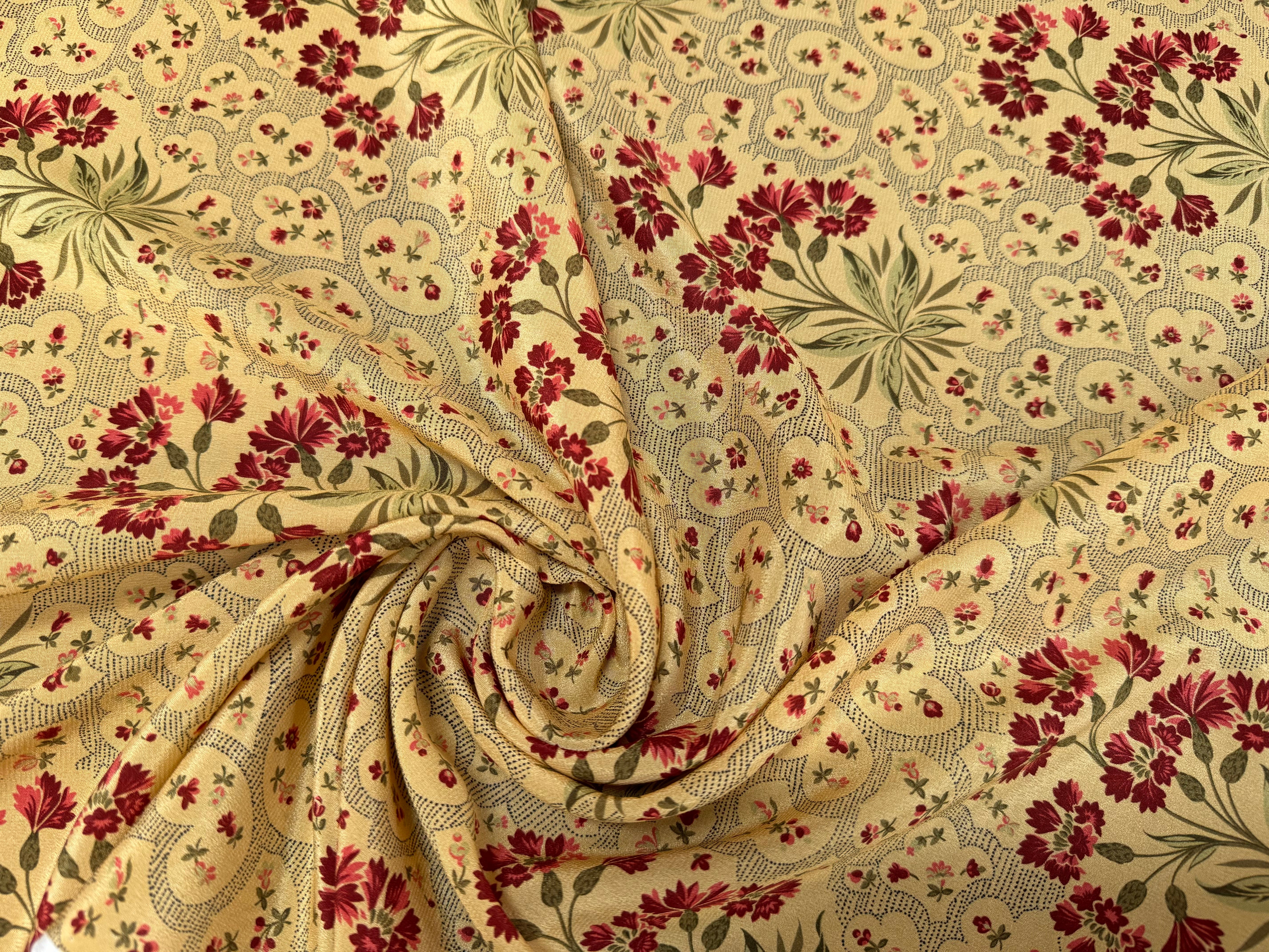 CREPE DE CHINE BOUQUET DE TOSCANE 100%SOIE - My Little Coupon