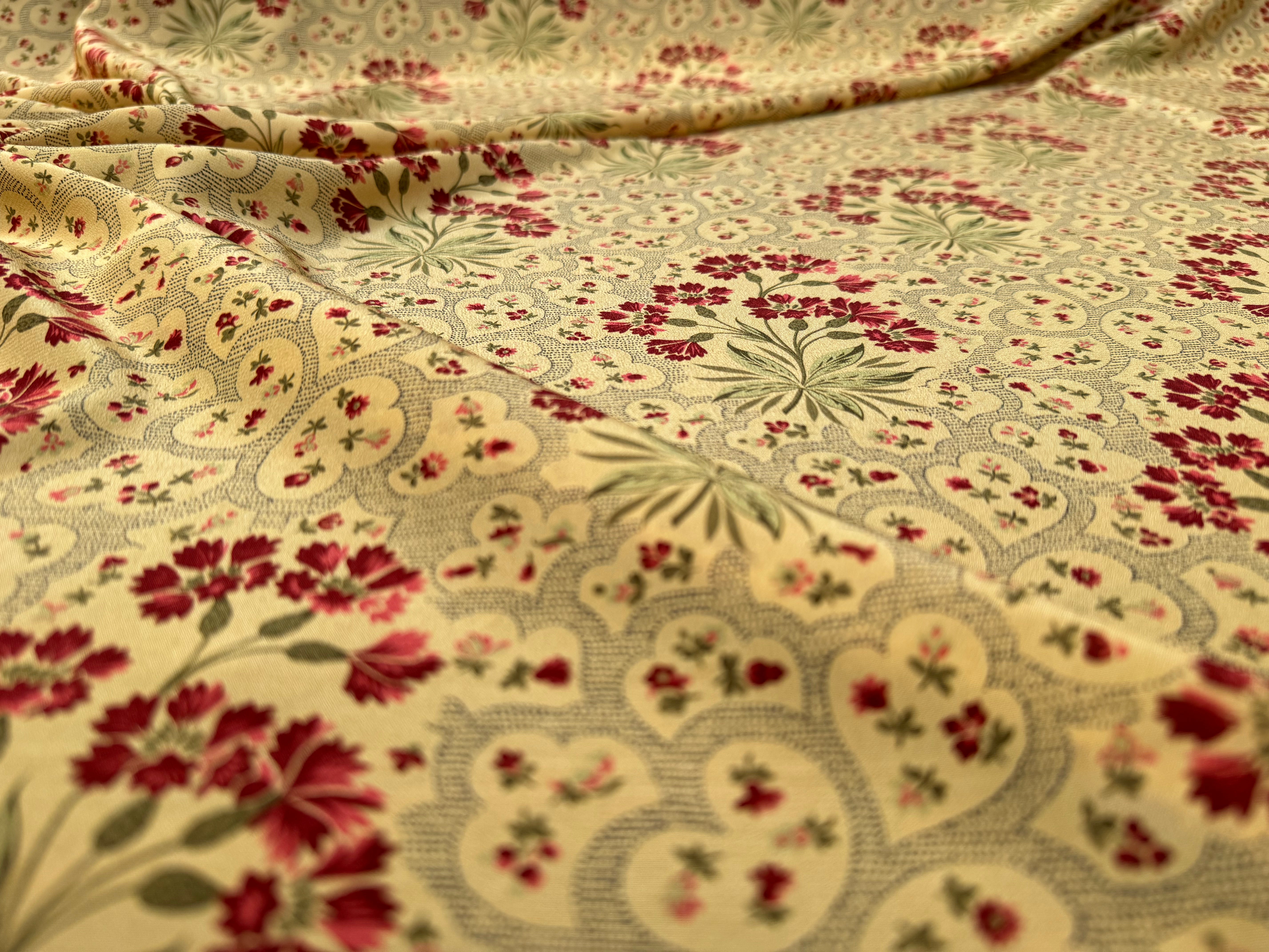 CREPE DE CHINE BOUQUET DE TOSCANE 100%SOIE - My Little Coupon