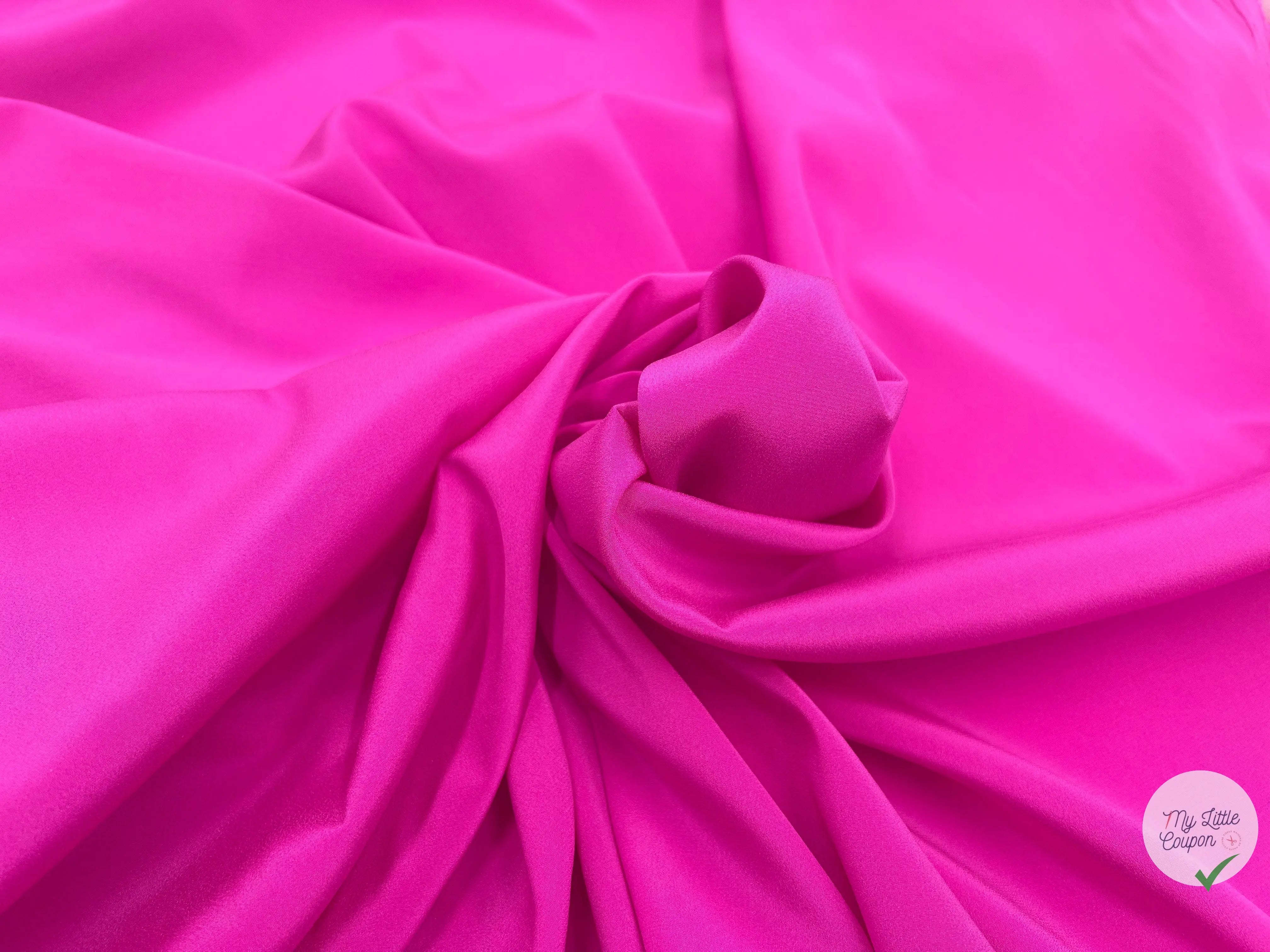 CRÊPE DE CHINE LÉGER STRETCH FUSCHIA LUMINEUX - My Little Coupon - tissu - coudre