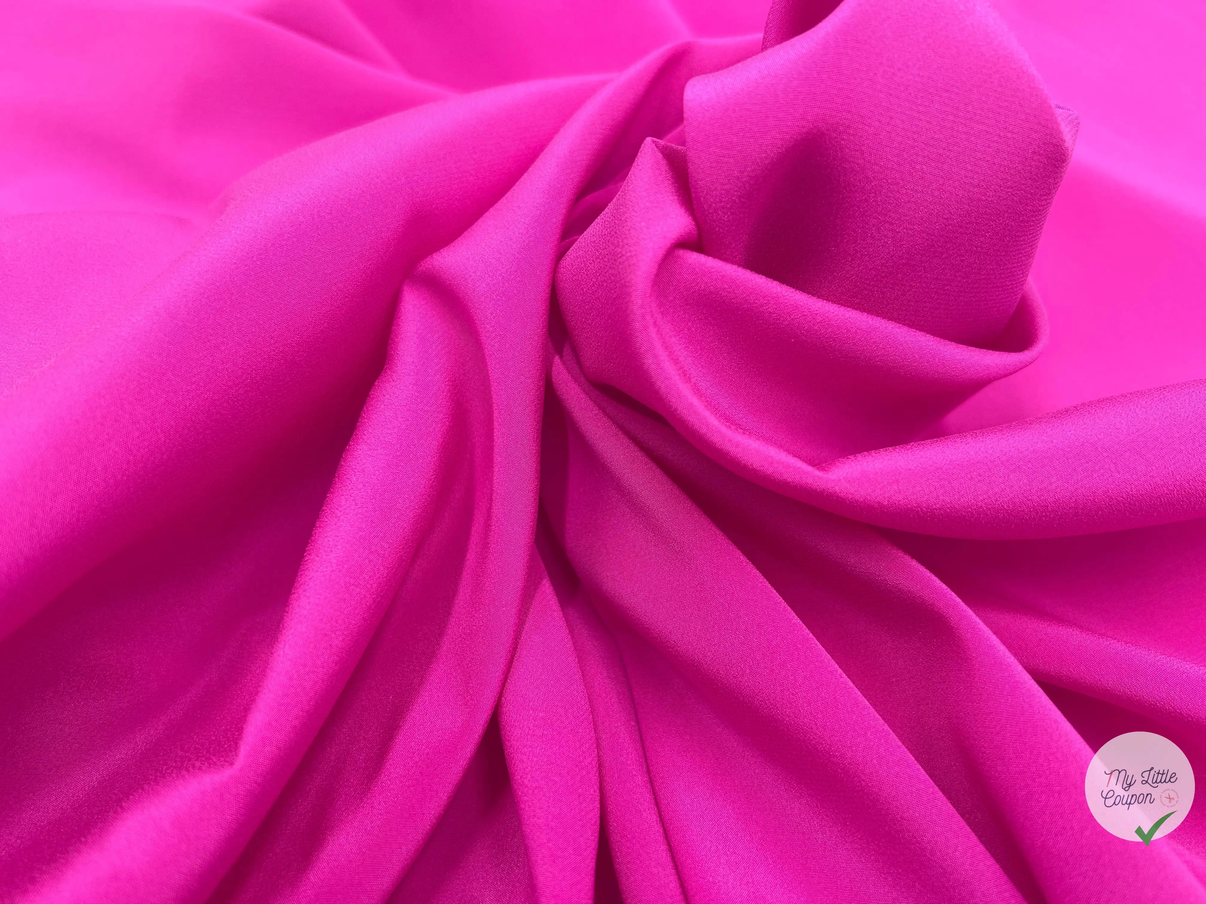 CRÊPE DE CHINE LÉGER STRETCH FUSCHIA LUMINEUX - My Little Coupon - tissu - coudre