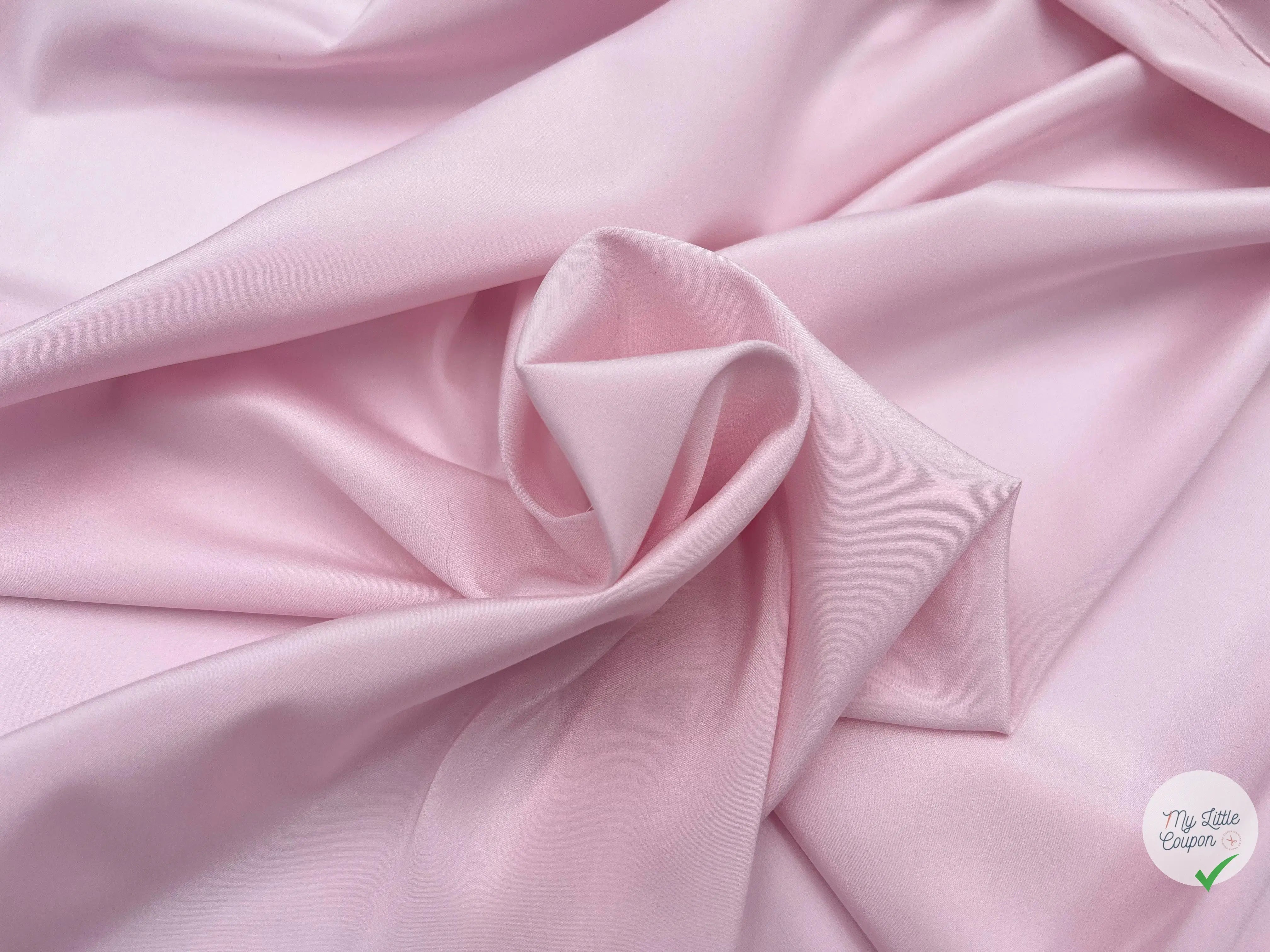 CRÊPE DE CHINE LÉGER STRETCH ROSE LAYETTE - My Little Coupon - tissu - coudre