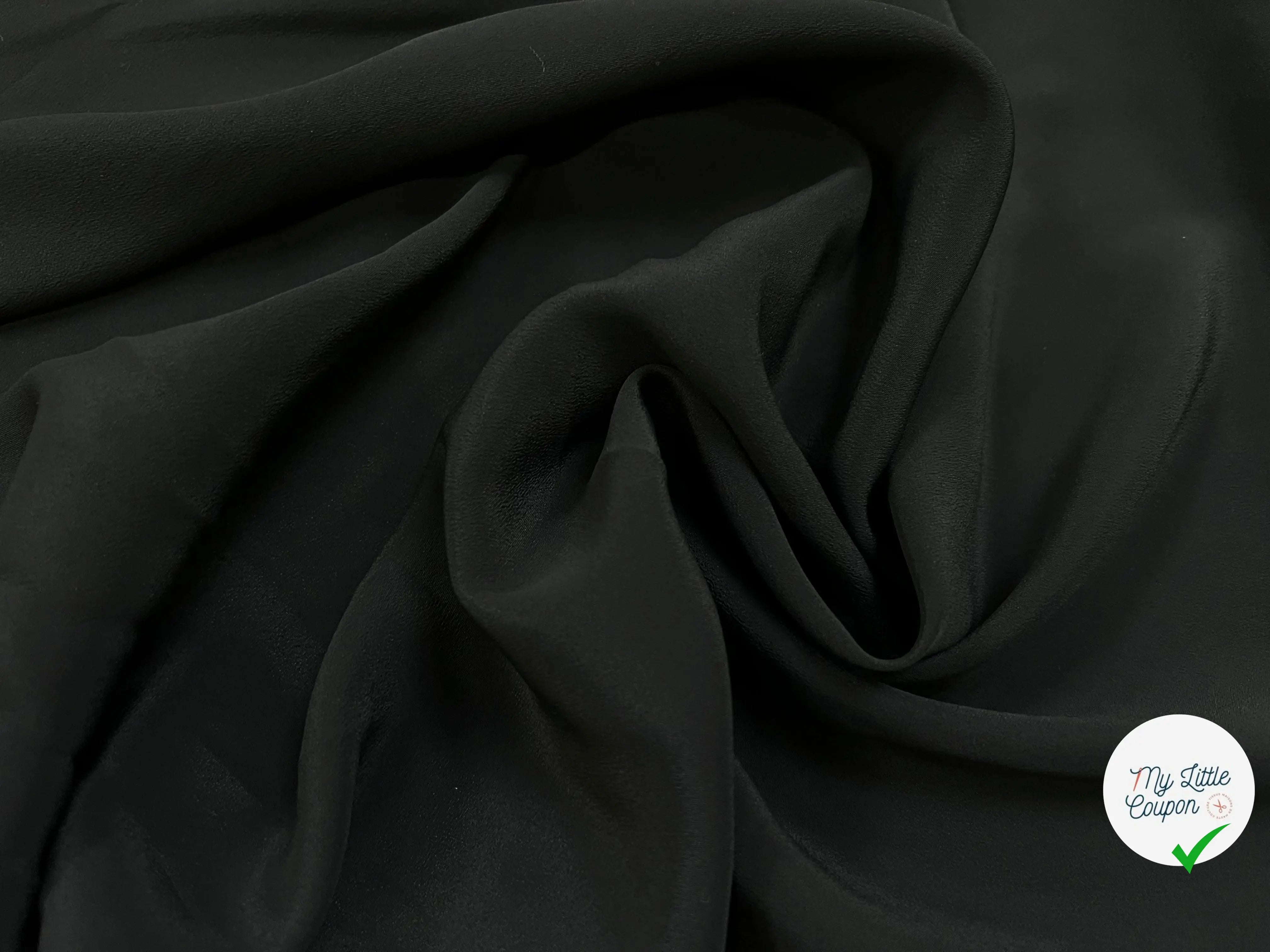 CRÊPE DE CHINE NOIR LÉGER - My Little Coupon - tissu - coudre