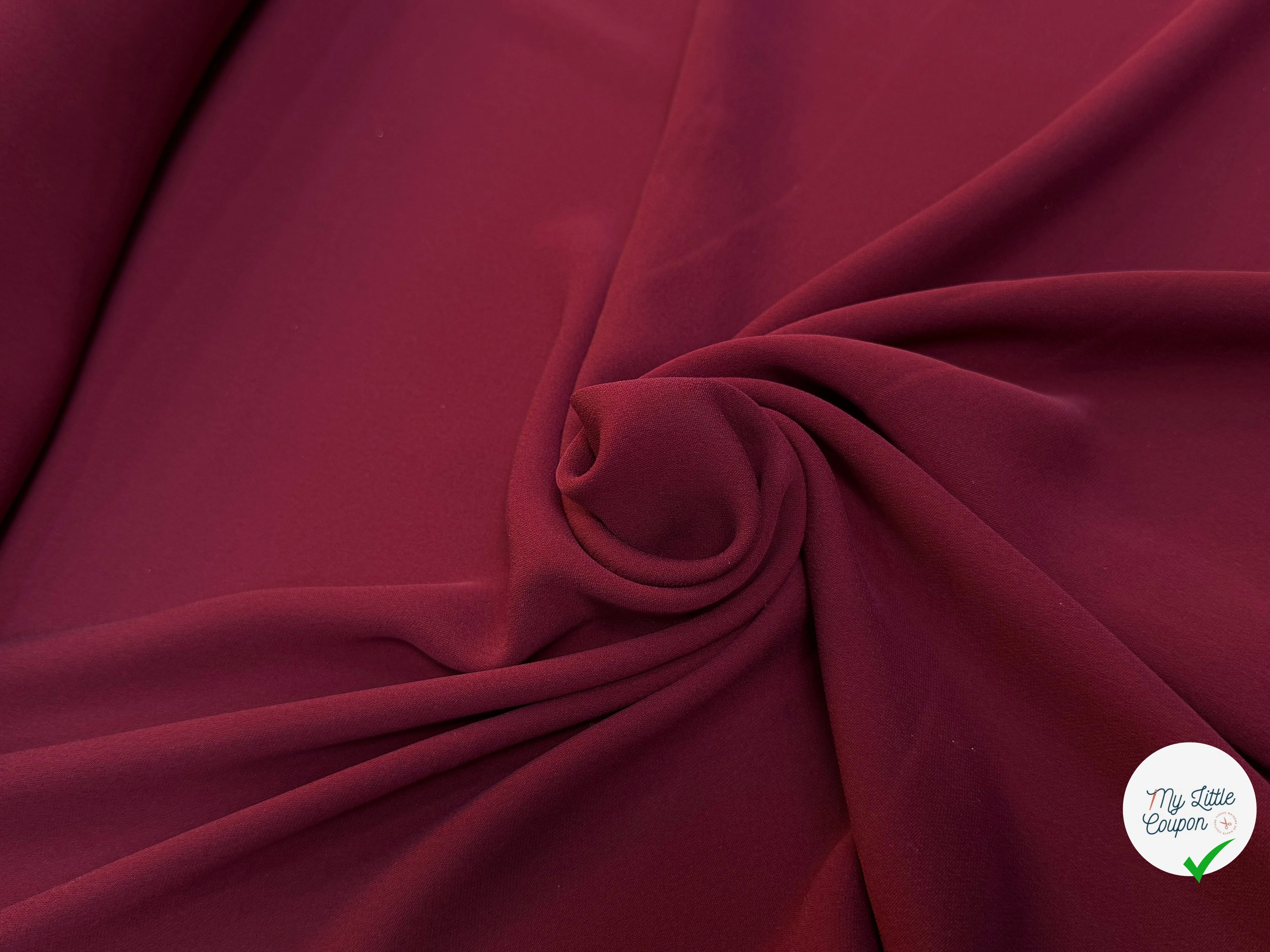CREPE DE CHINE SOIE DOUBLE GEORGETTE BORDEAUX FLUIDE - My Little Coupon