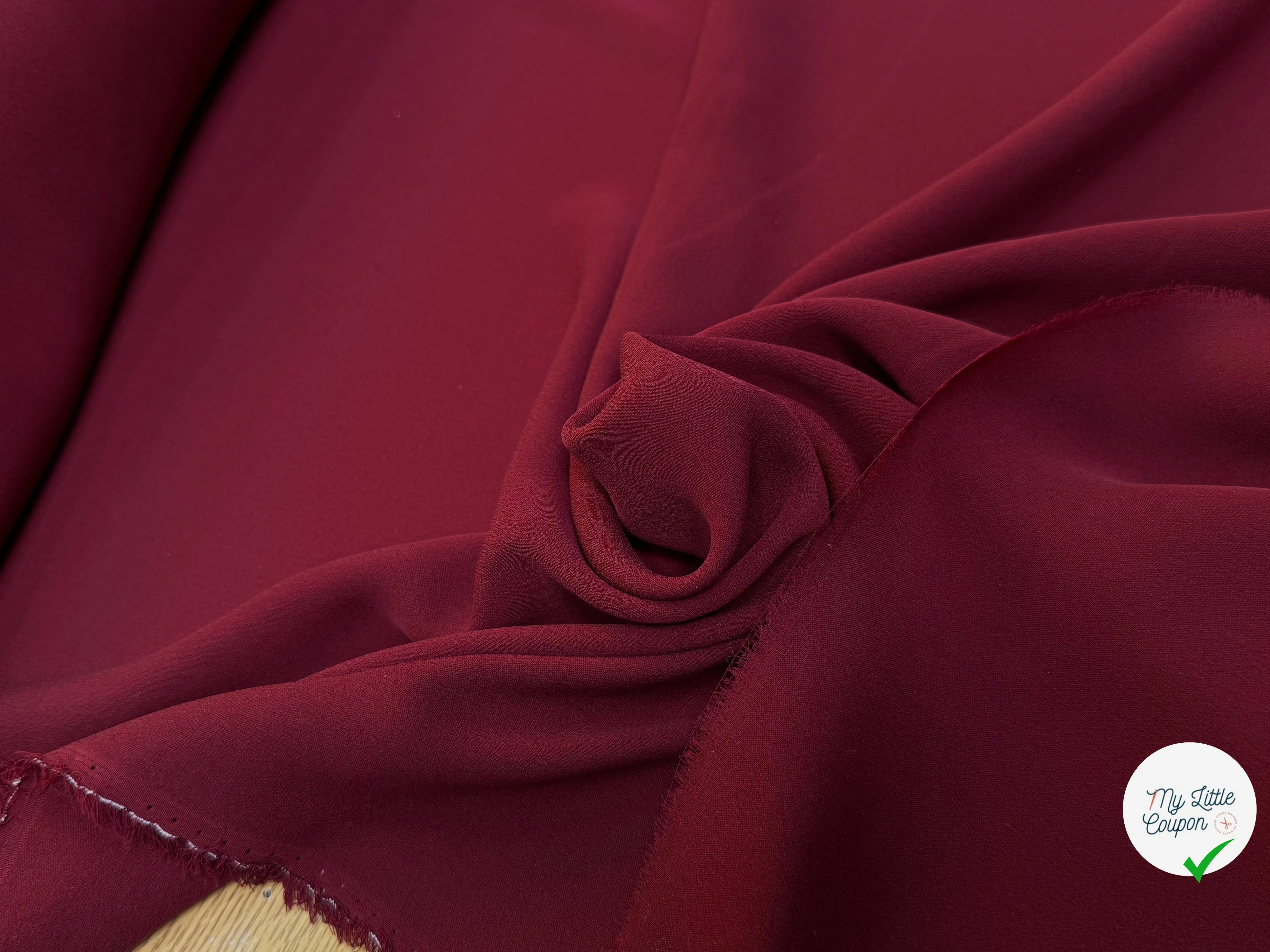 CREPE DE CHINE SOIE DOUBLE GEORGETTE BORDEAUX FLUIDE - My Little Coupon