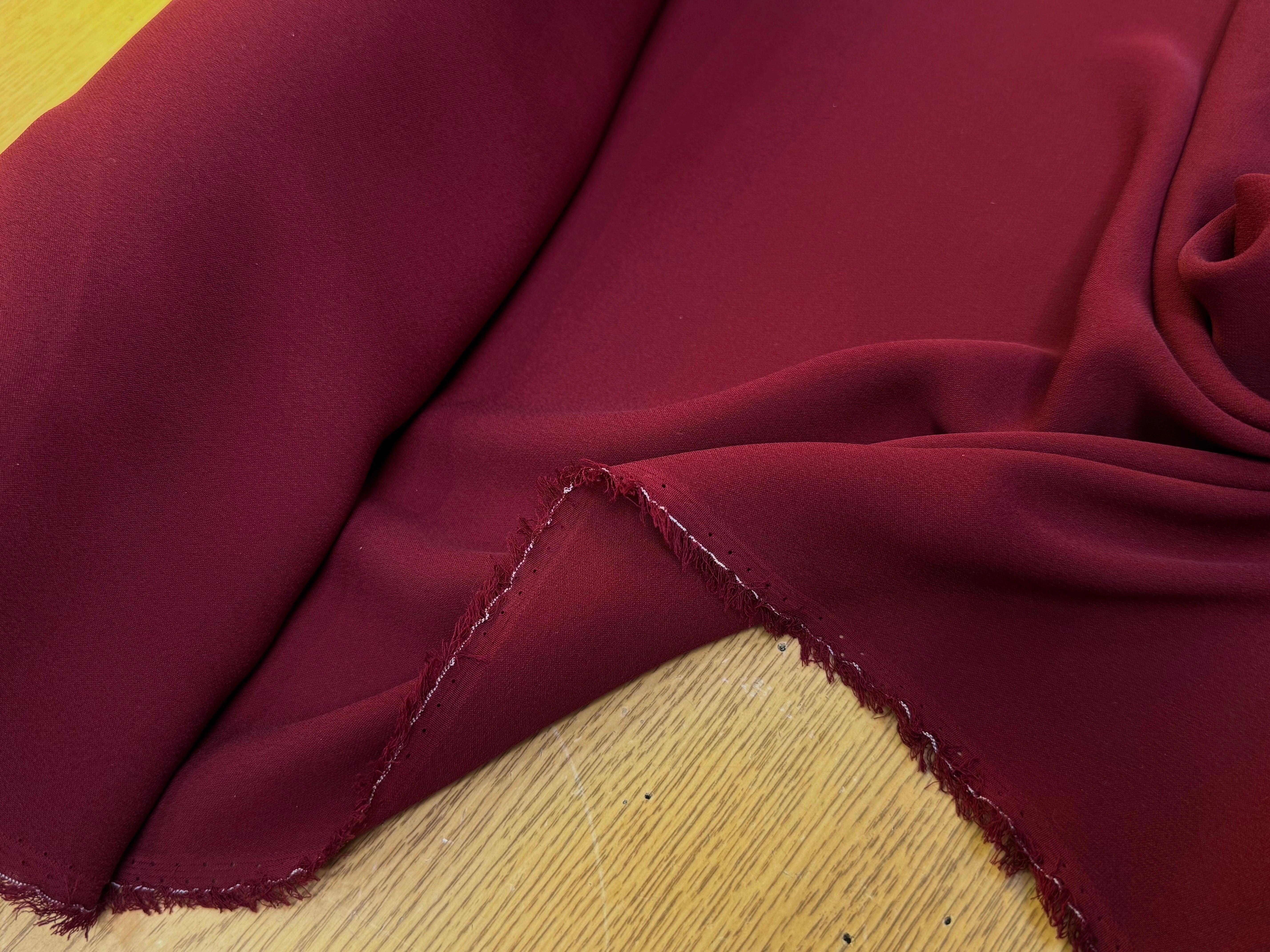CREPE DE CHINE SOIE DOUBLE GEORGETTE BORDEAUX FLUIDE - My Little Coupon