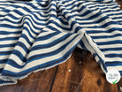 CREPE DE CHINE SOIE RAYURES BLANC NOIR BLEU - My Little Coupon