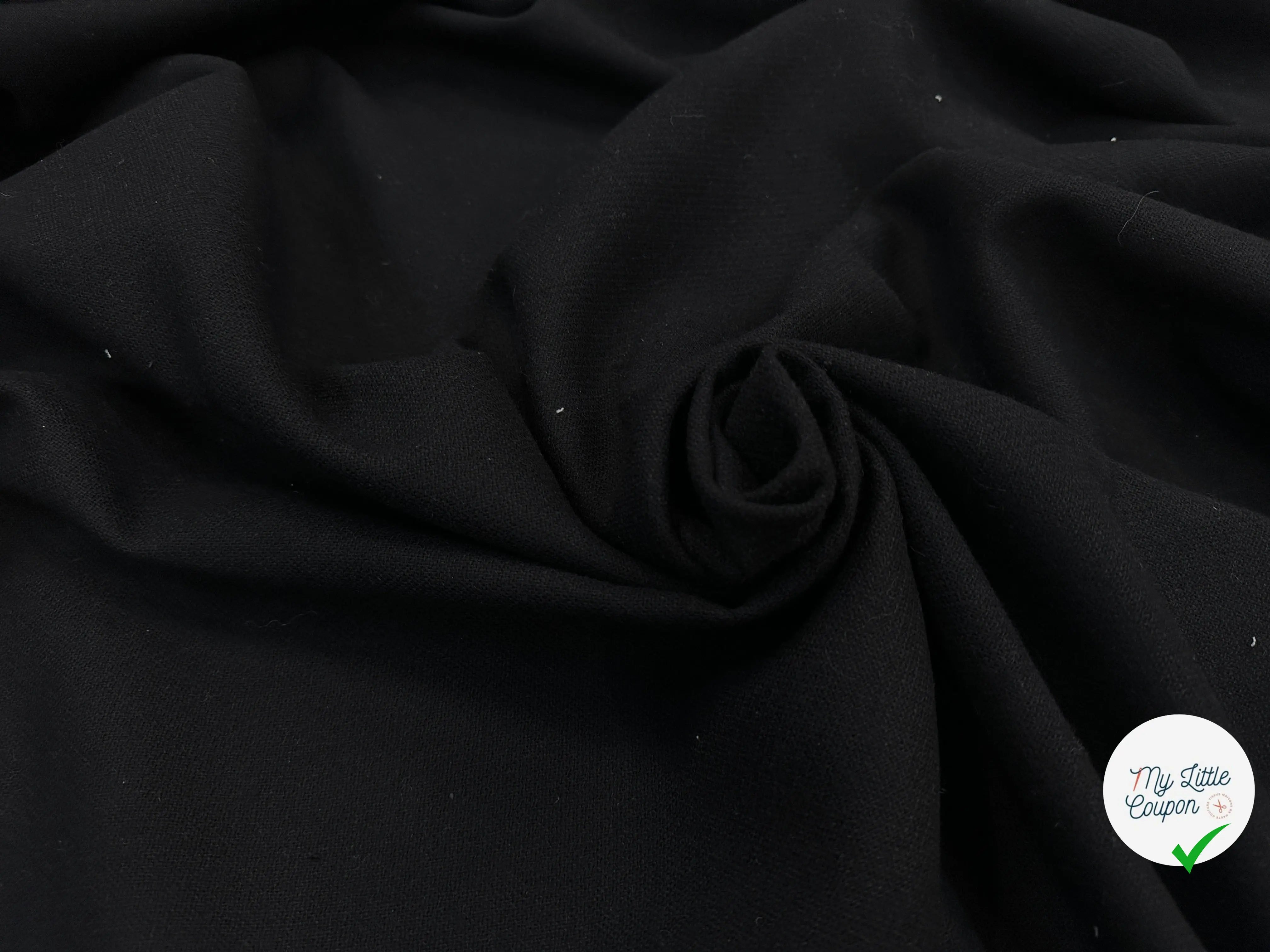 CRÊPE DE LAINE NOIR COMPACT WOOL - My Little Coupon