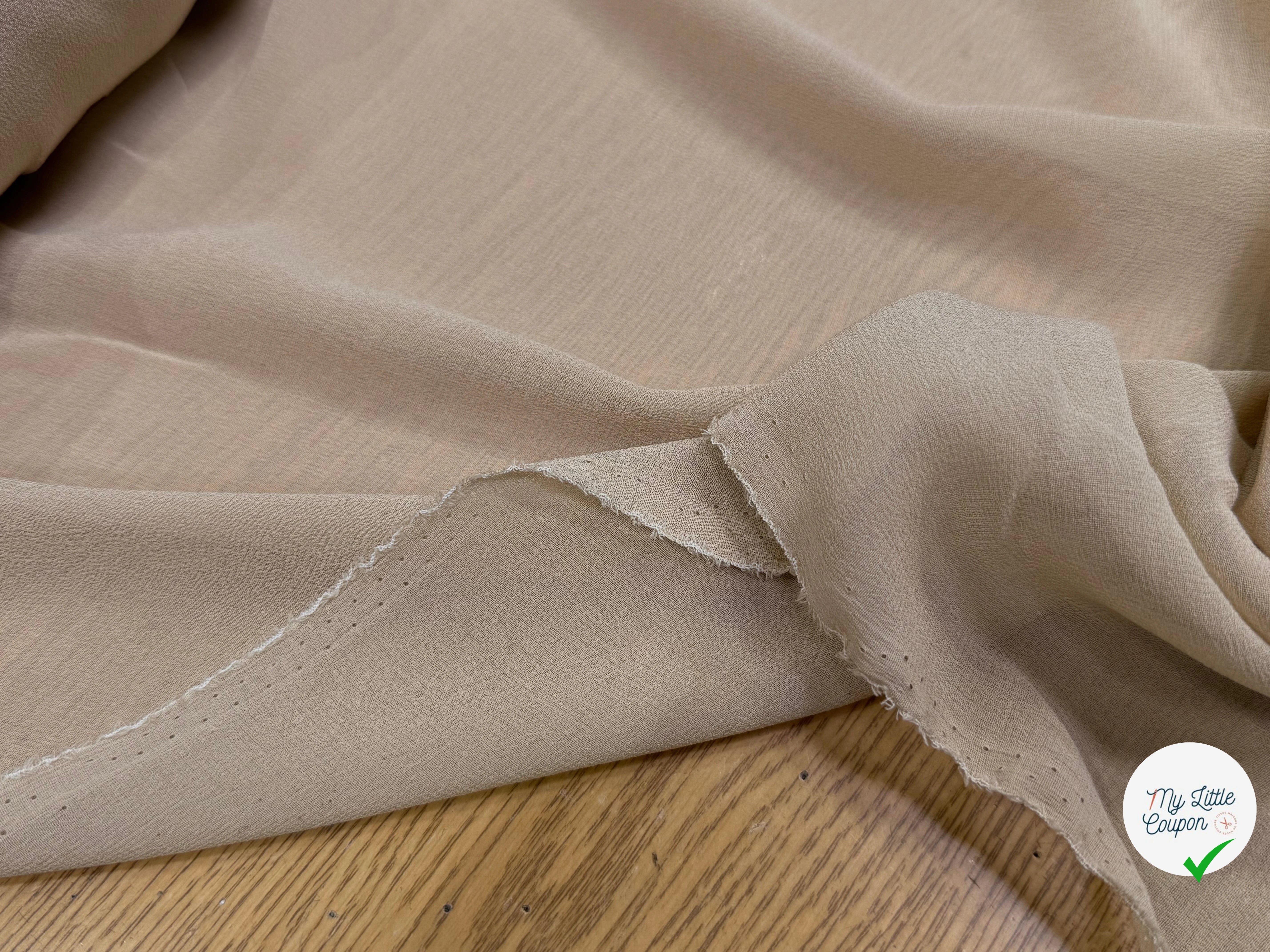 CREPE DE SOIE BEIGE MARRONNÉ LAIZE 110 - My Little Coupon