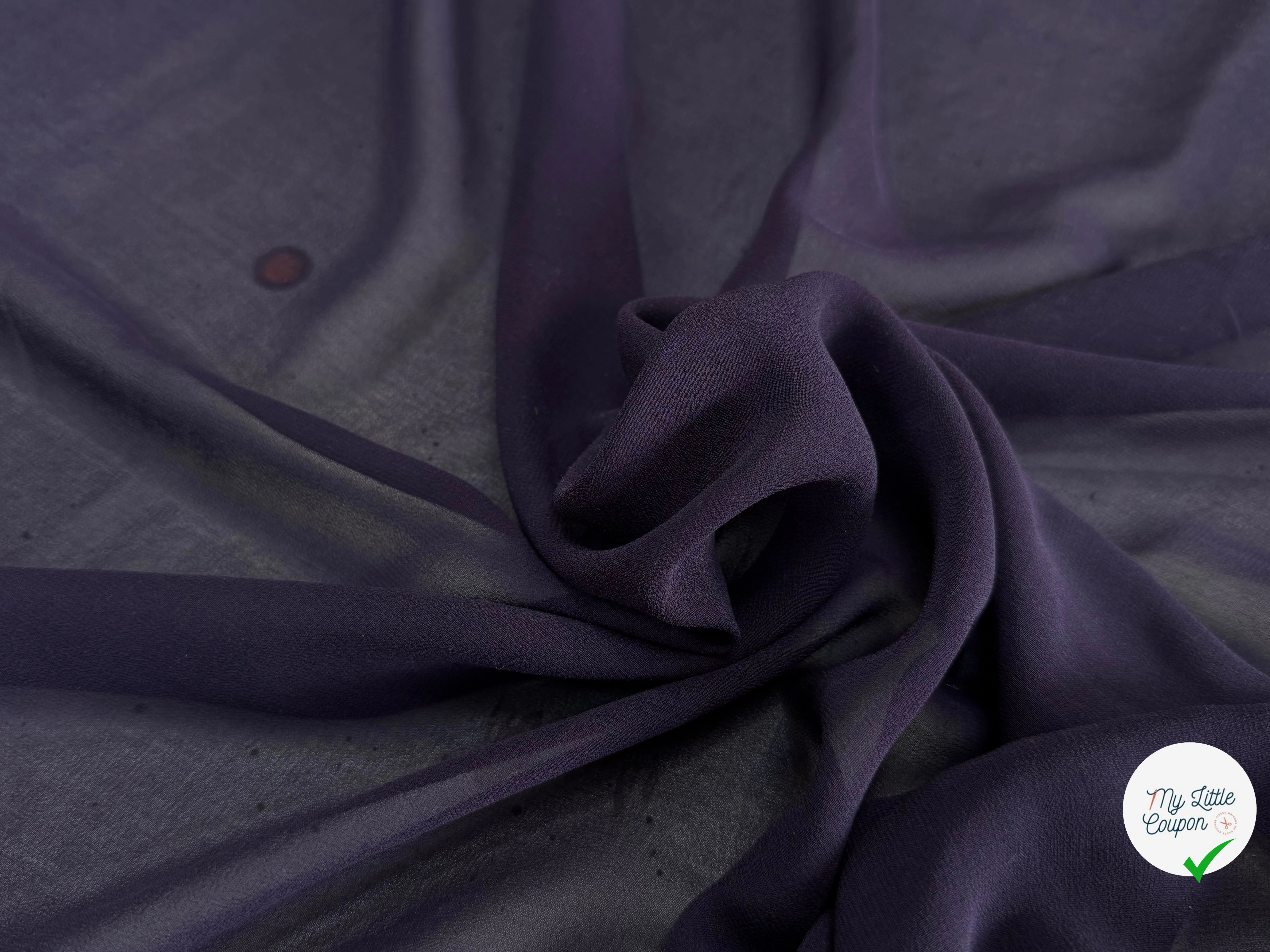 CREPE DE SOIE DOUBLE GEORGETTE FLUIDE BLEU NAVY - My Little Coupon