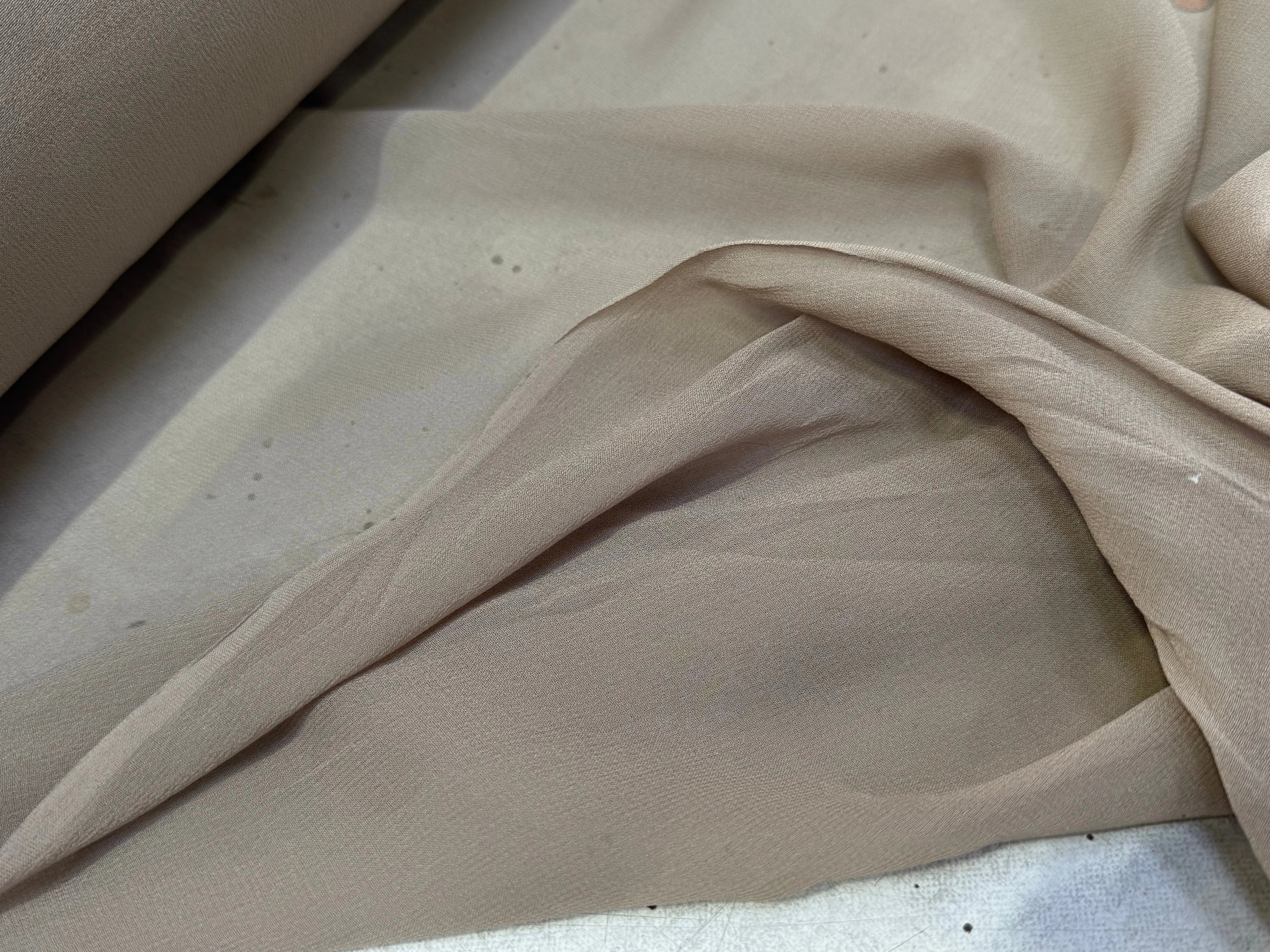 CREPE DE SOIE DOUBLE GEORGETTE LAIZE 100 BEIGE FONCÉ - My Little Coupon