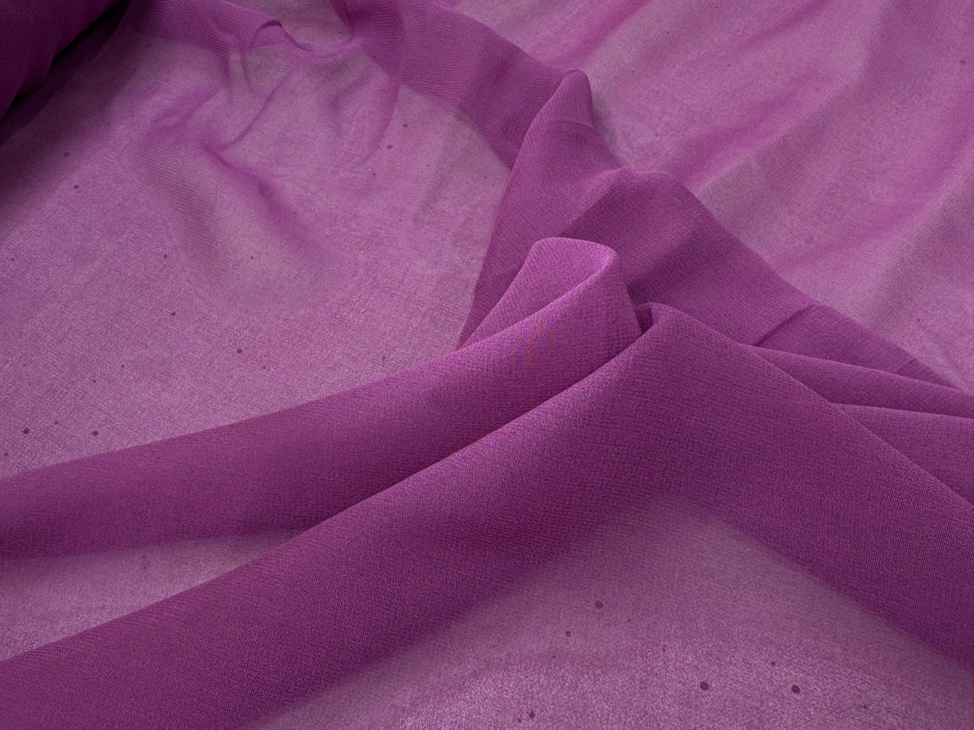 CREPE DE SOIE DOUBLE GEORGETTE  LAIZE 100 ROSE VIOLET - My Little Coupon