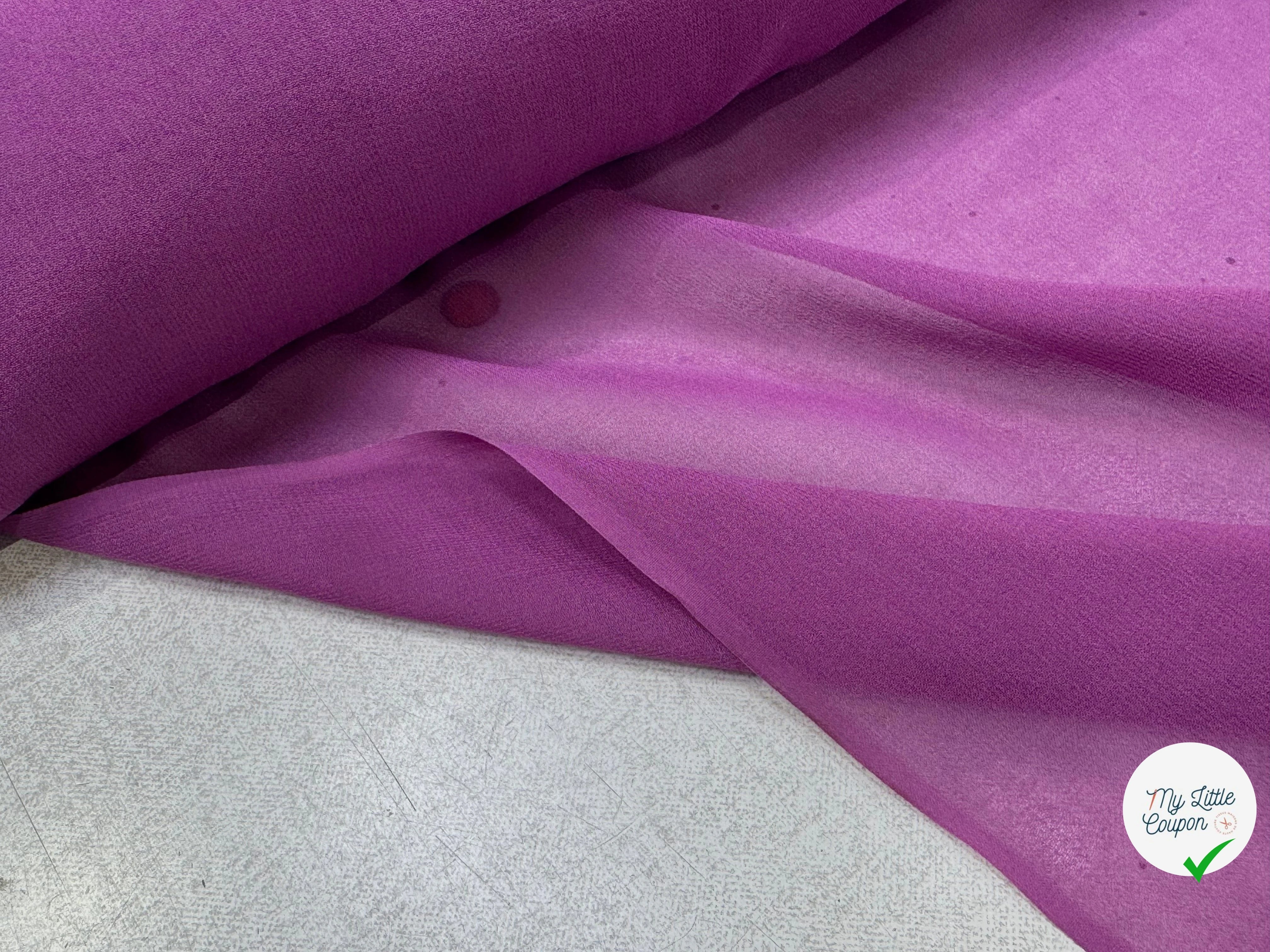 CREPE DE SOIE DOUBLE GEORGETTE  LAIZE 100 ROSE VIOLET - My Little Coupon