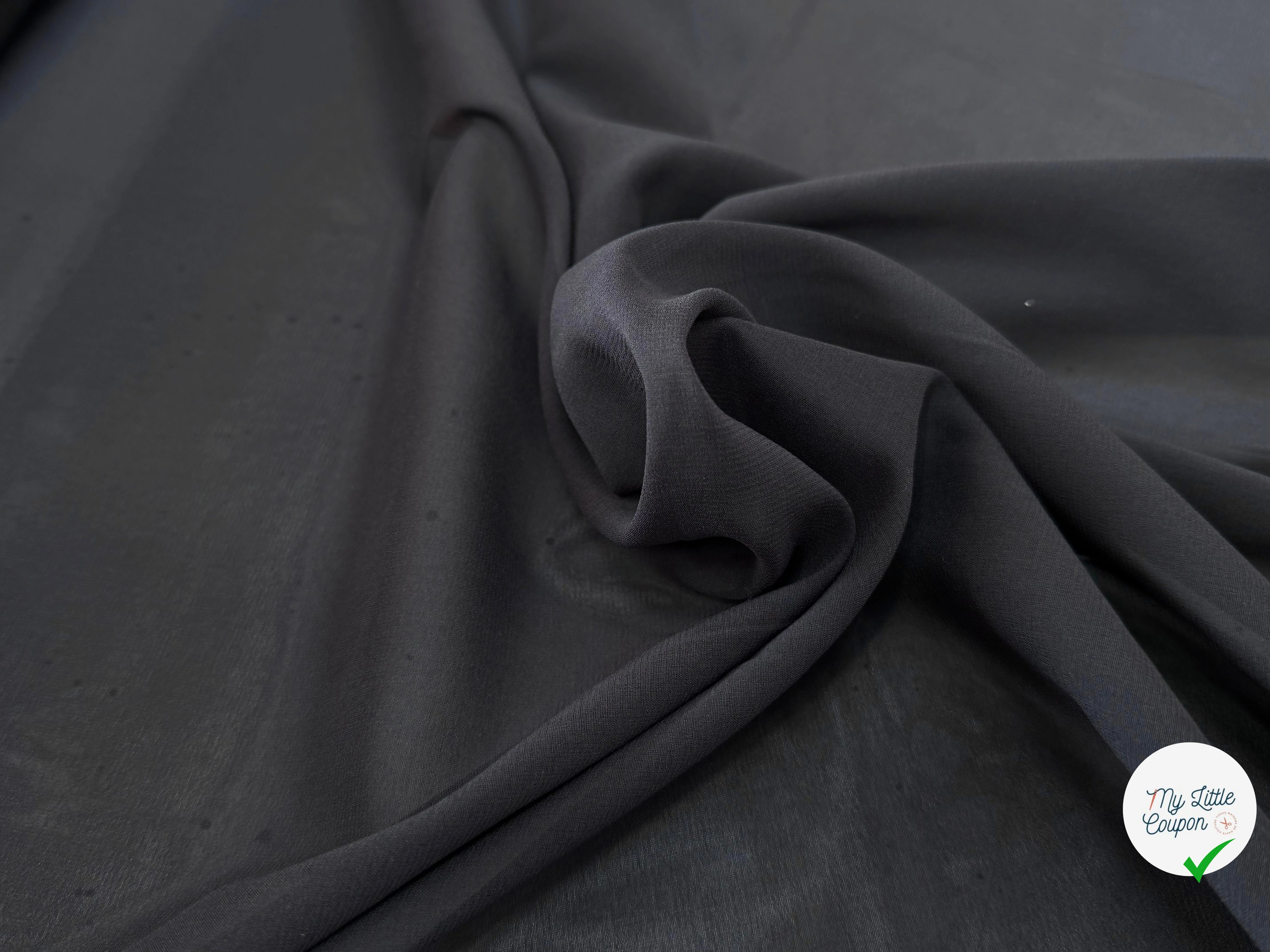 CREPE DE SOIE DOUBLE GEORGETTE LAIZE 100 STRETCH BLEU GRIS - My Little Coupon