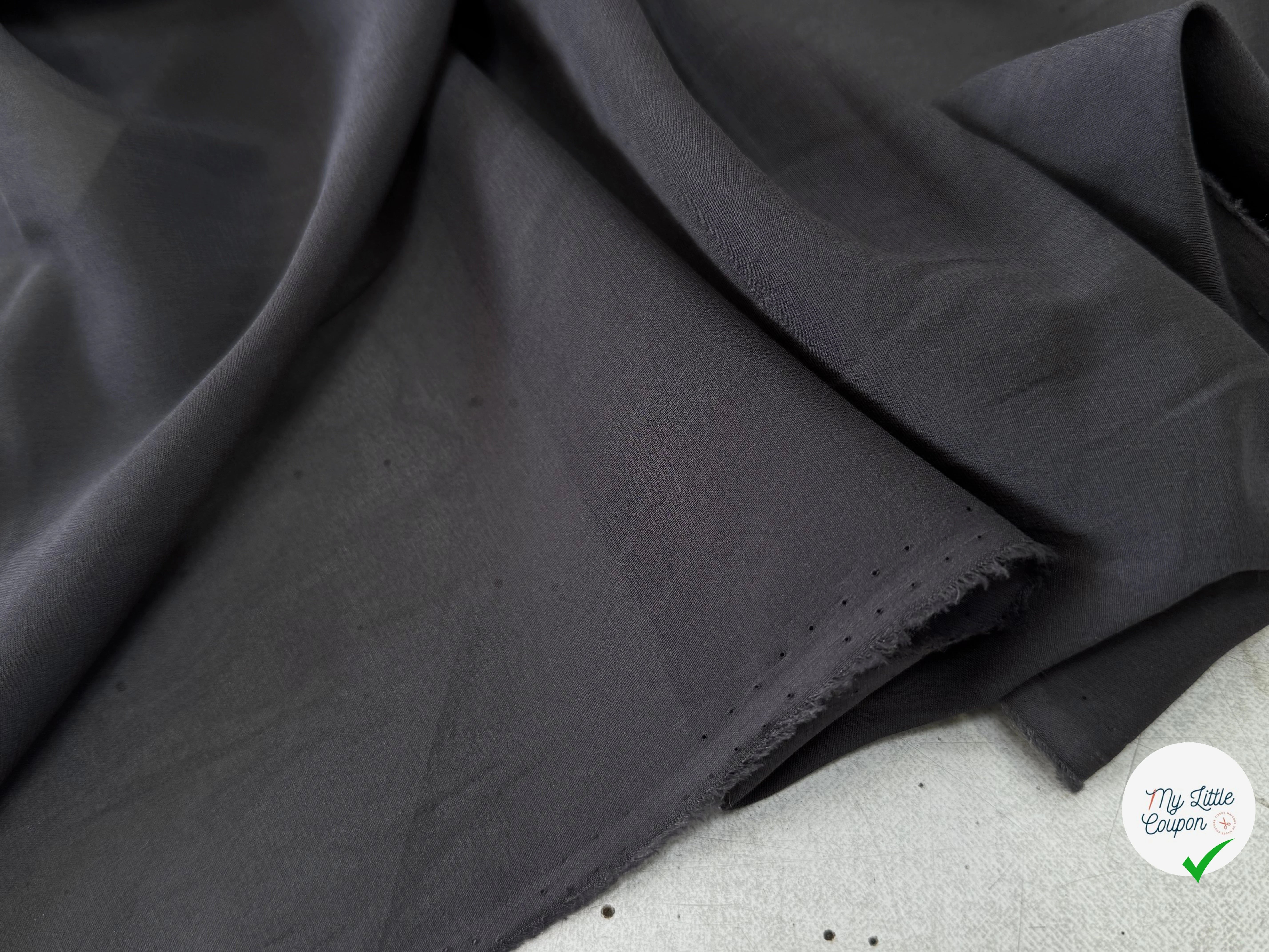CREPE DE SOIE DOUBLE GEORGETTE LAIZE 100 STRETCH BLEU GRIS - My Little Coupon
